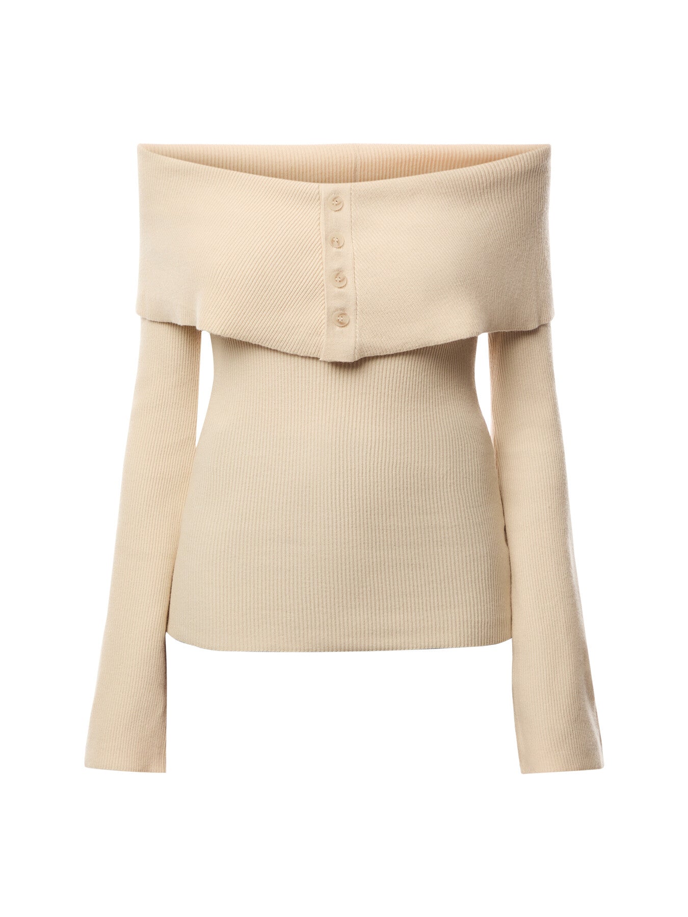 Elora Button Bardot Knit Top