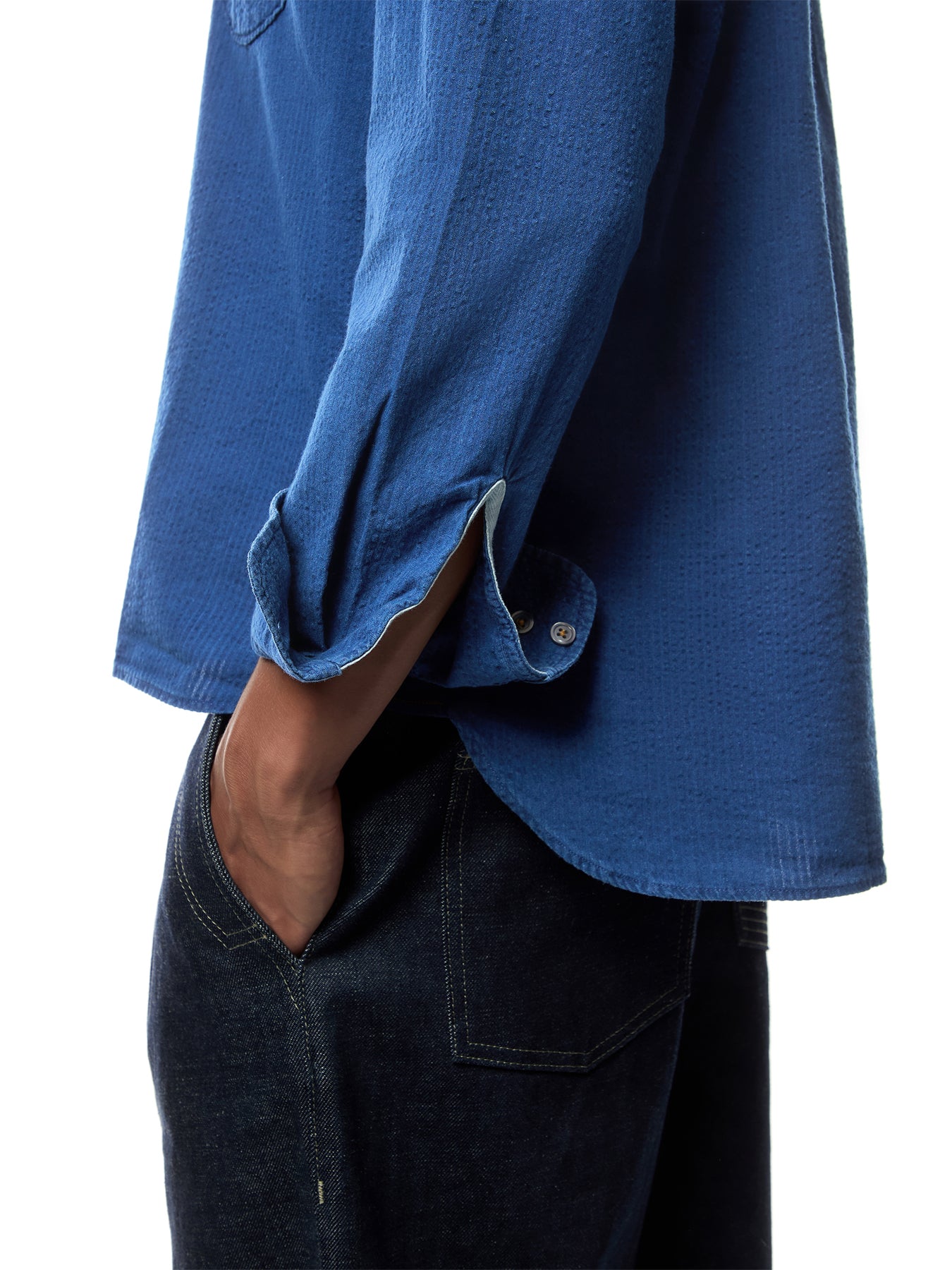 Cotton Washed Indigo Lazy Day Shirt