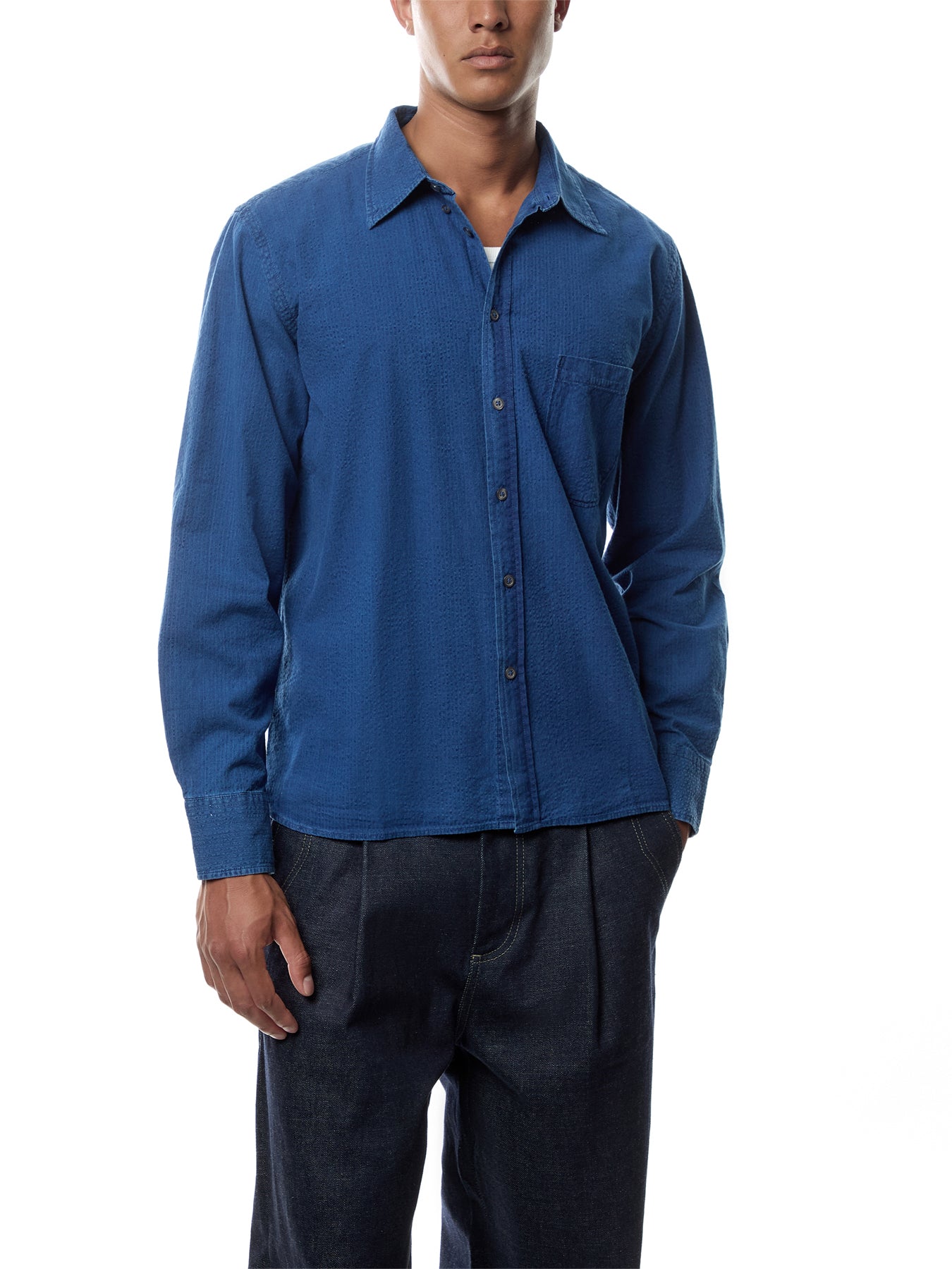 Cotton Washed Indigo Lazy Day Shirt