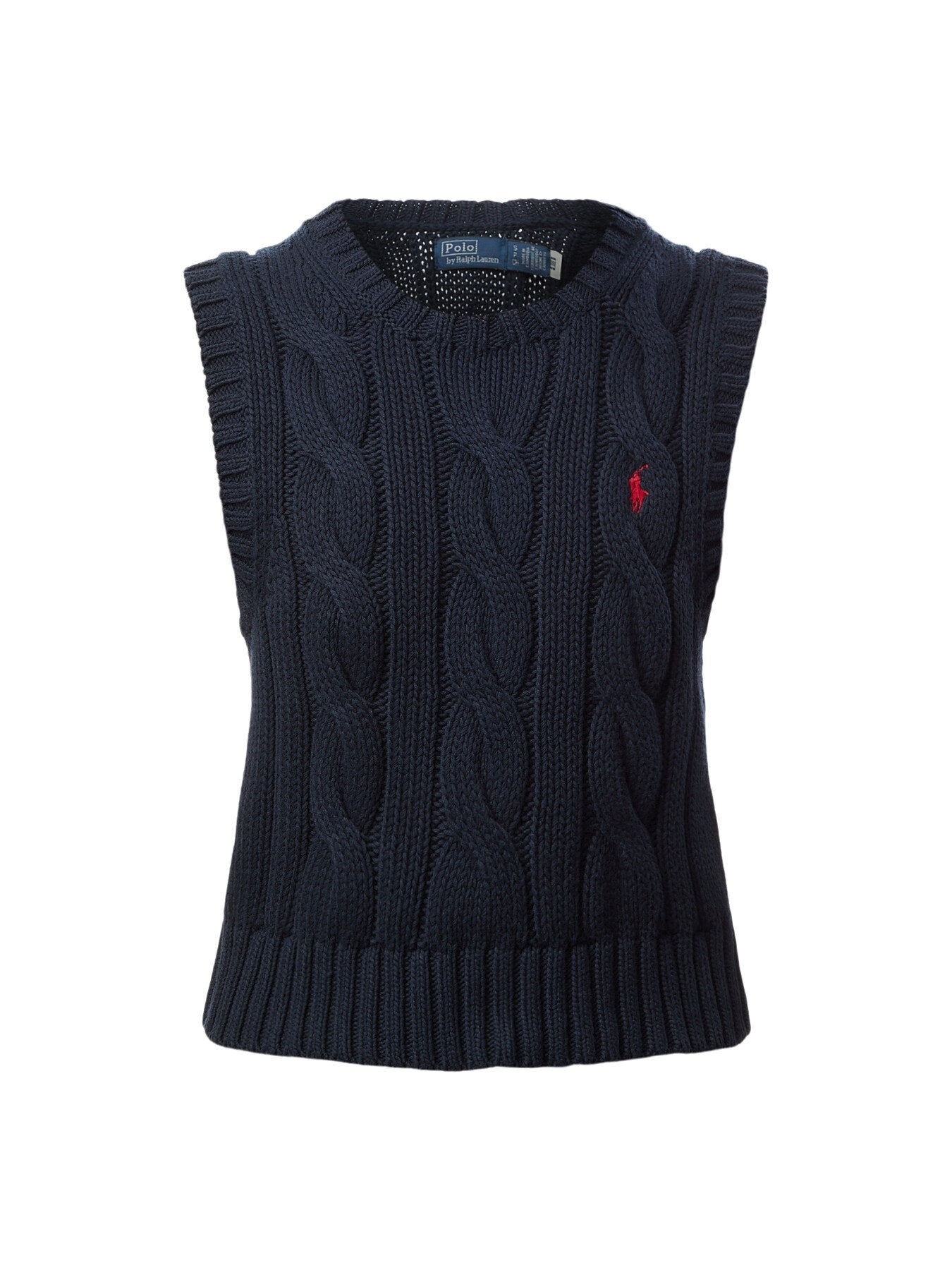 Cable-Knit Cotton Cropped Vest