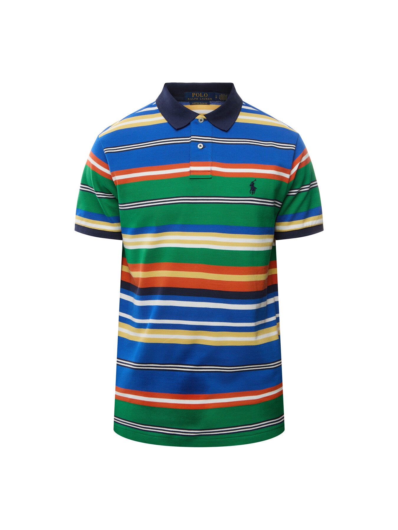 Custom Slim Fit Striped Mesh Polo Shirt