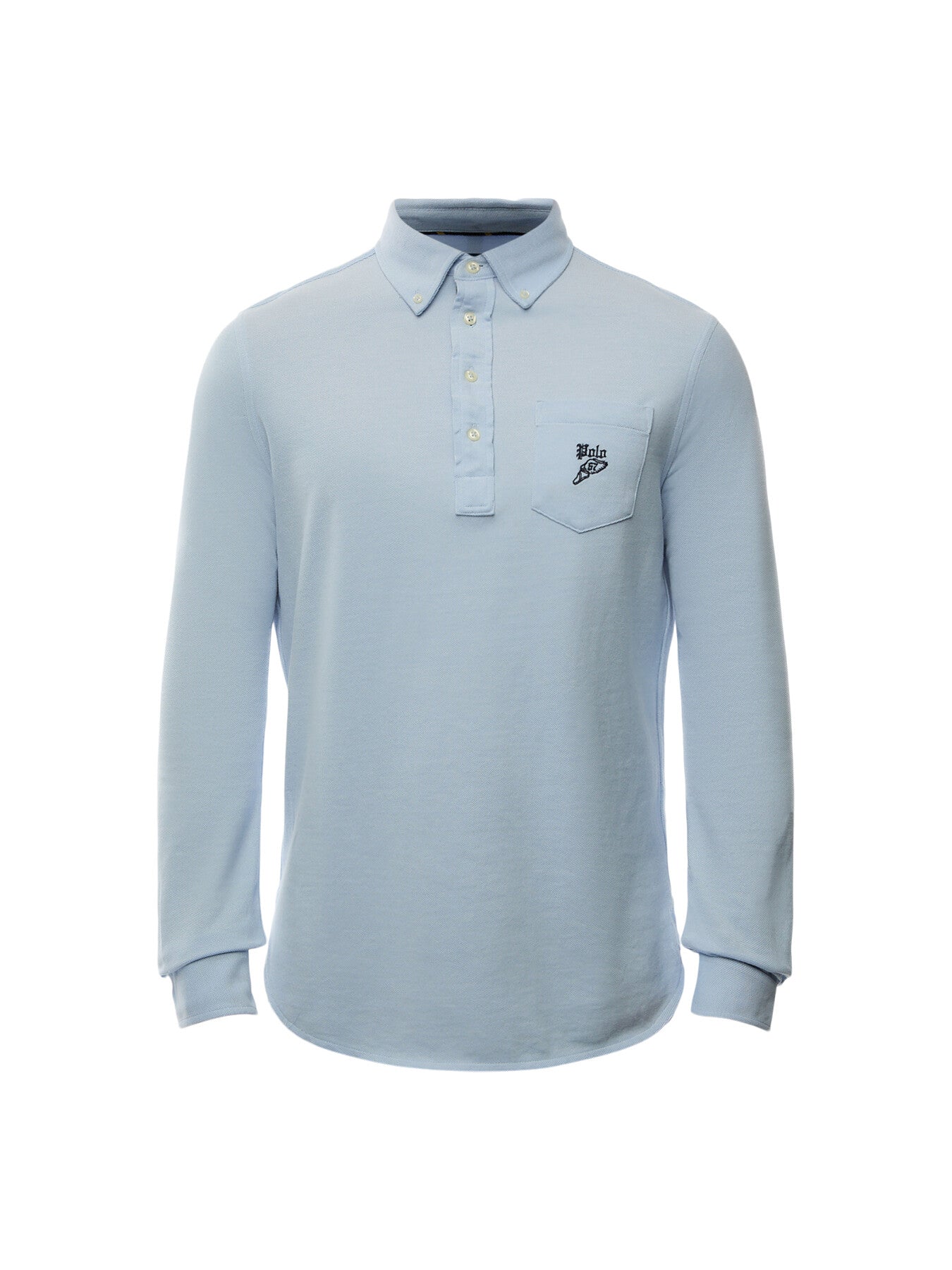 Oxford Mesh Half Buttoned Shirt