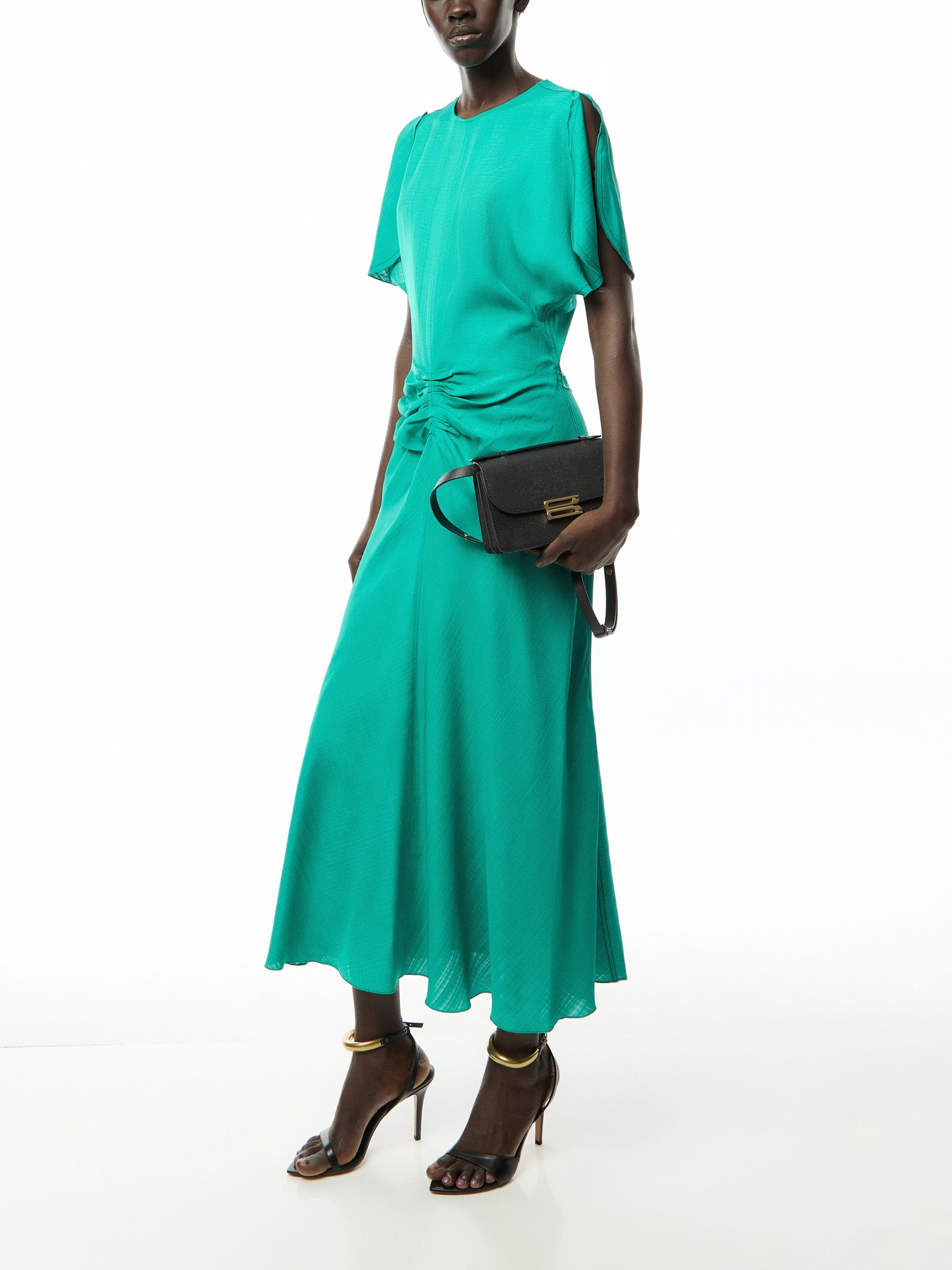 Gathered Waist Midi Dress
