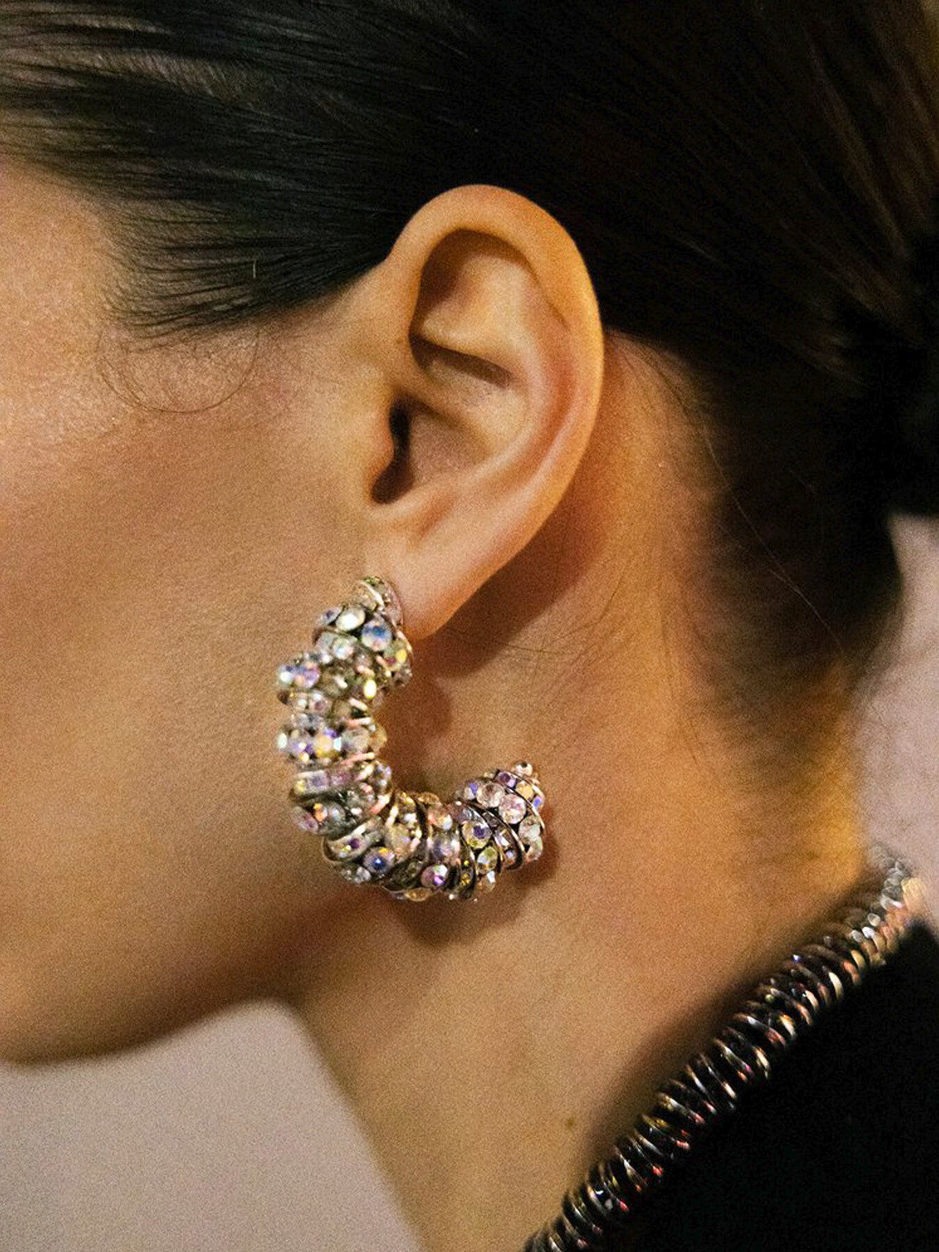 Fat Diamond Hoops Earrings