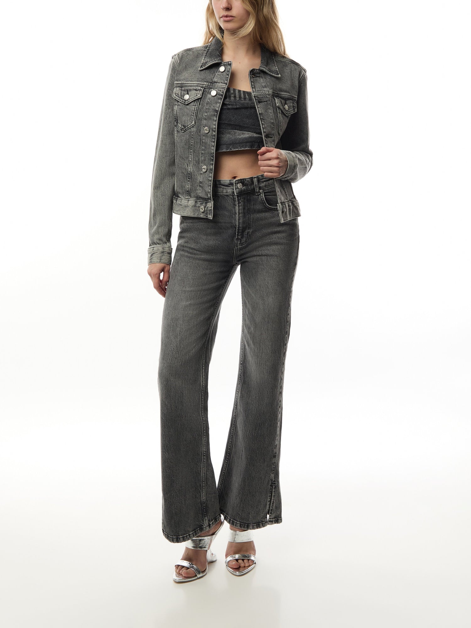 12 5 Oz Stretch Denim Trousers Multi Grey