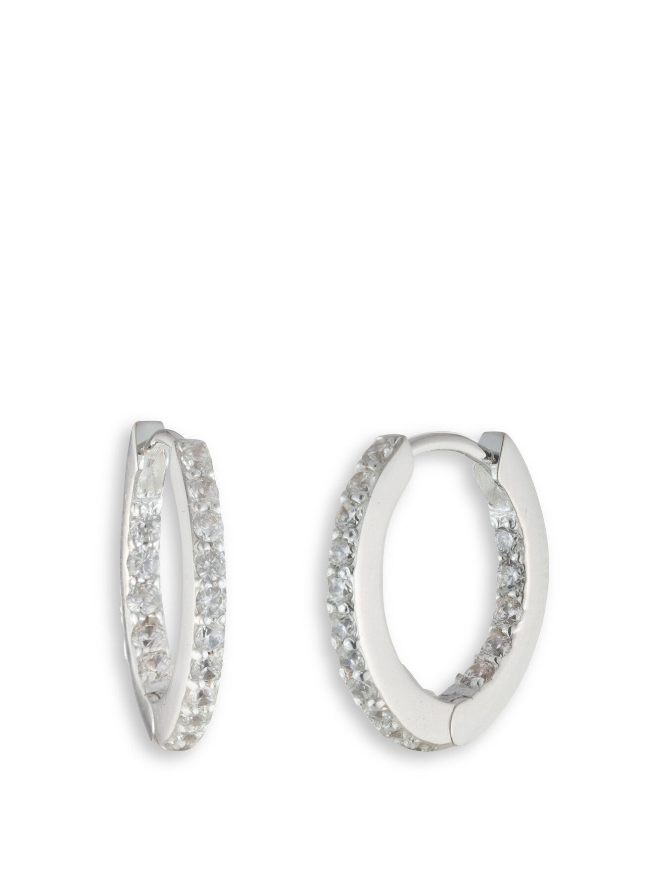 Sterling Silver Cubic Zirconia Huggie Hoops