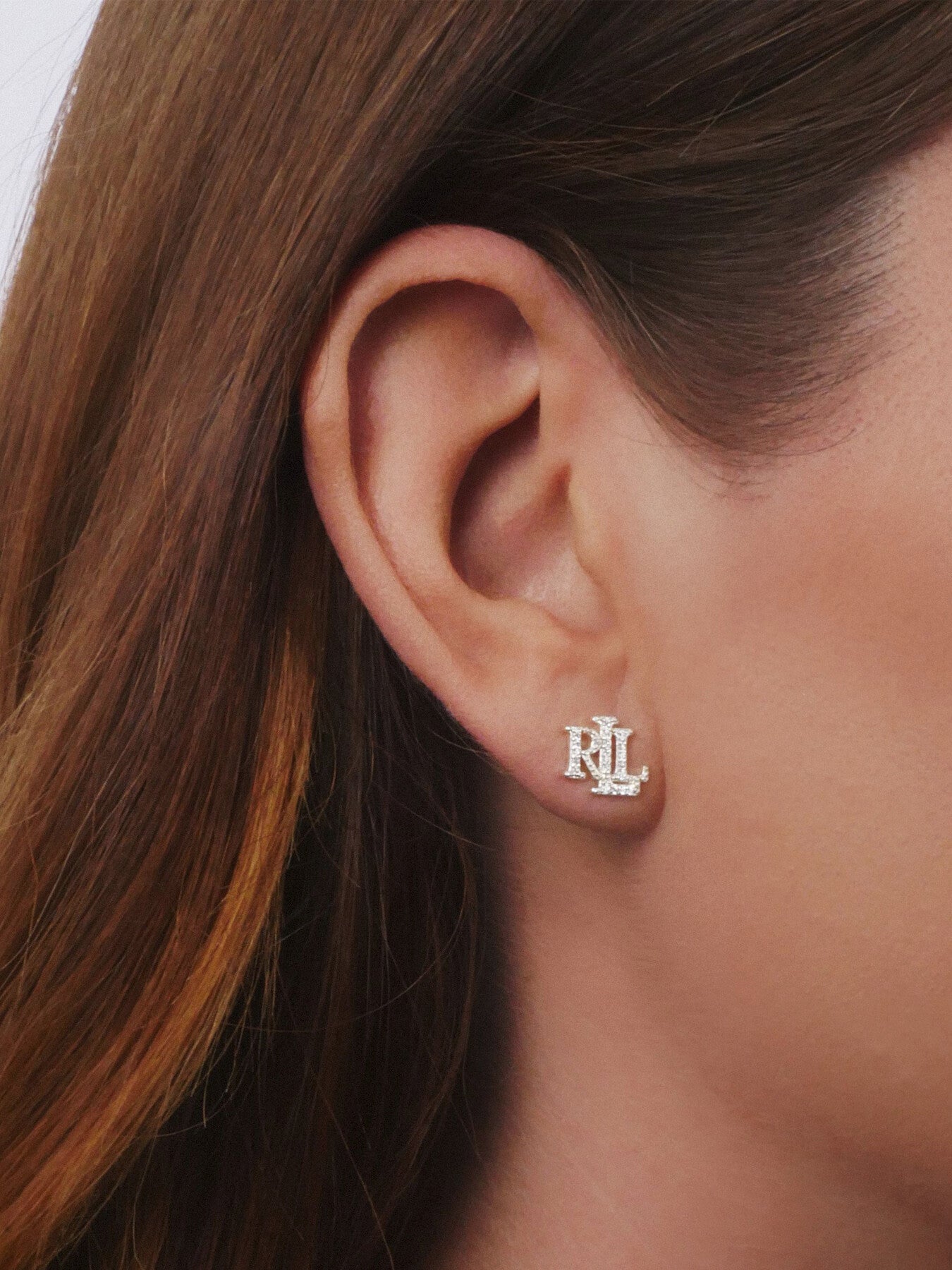 Sterling Silver Logo Stud Earrings