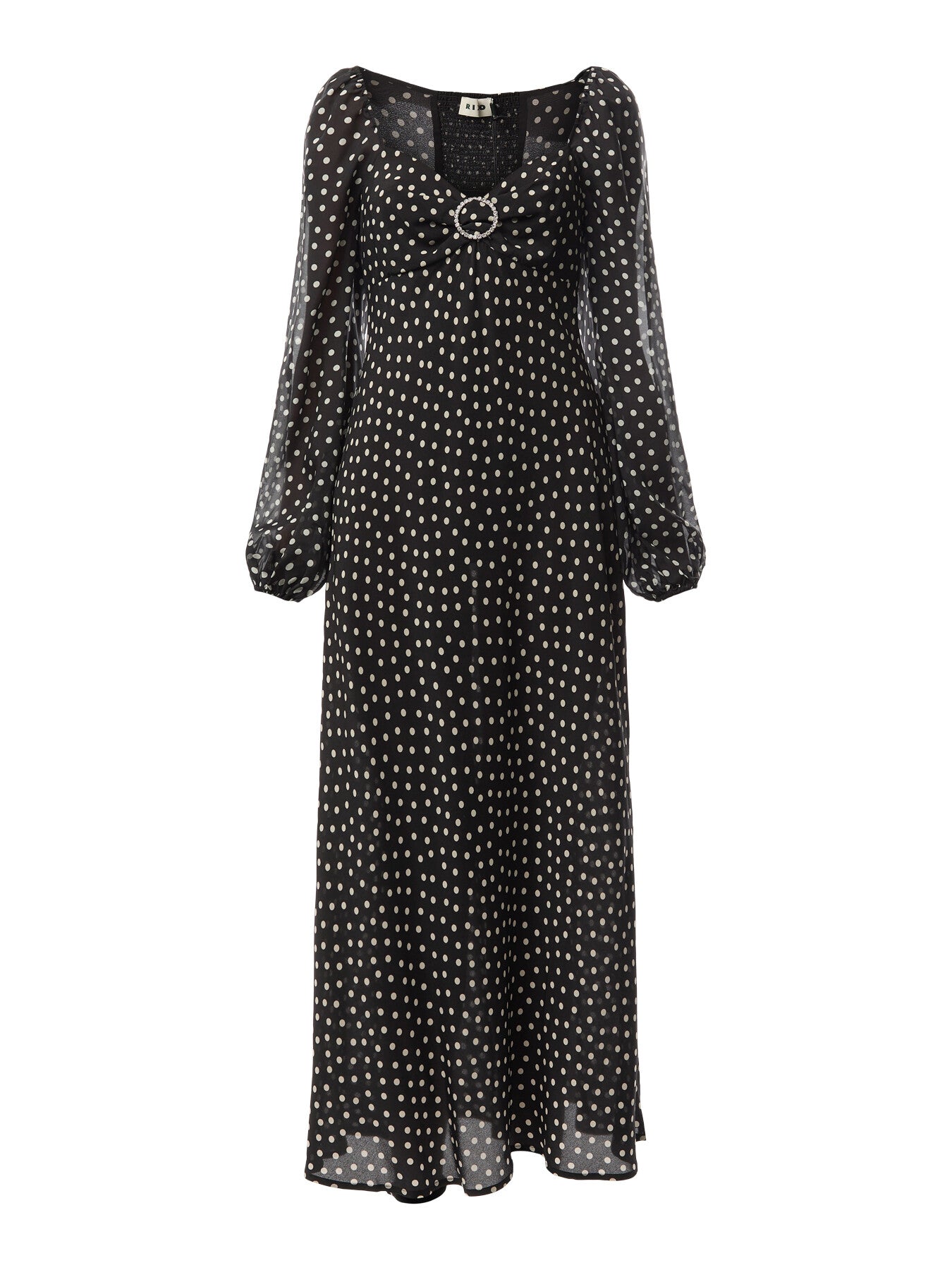 Ivy Polka-dot Pattern Crepe Midi Dress