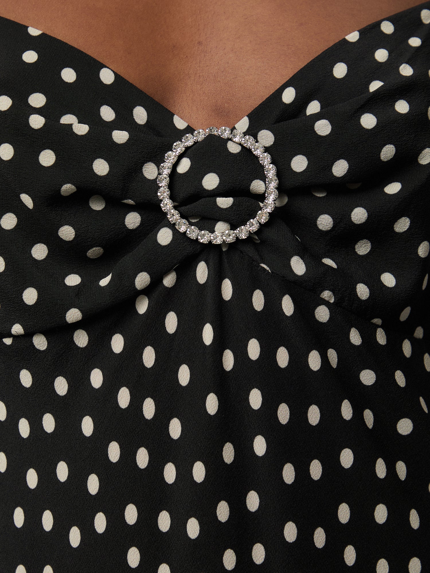 Ivy Polka-dot Pattern Crepe Midi Dress
