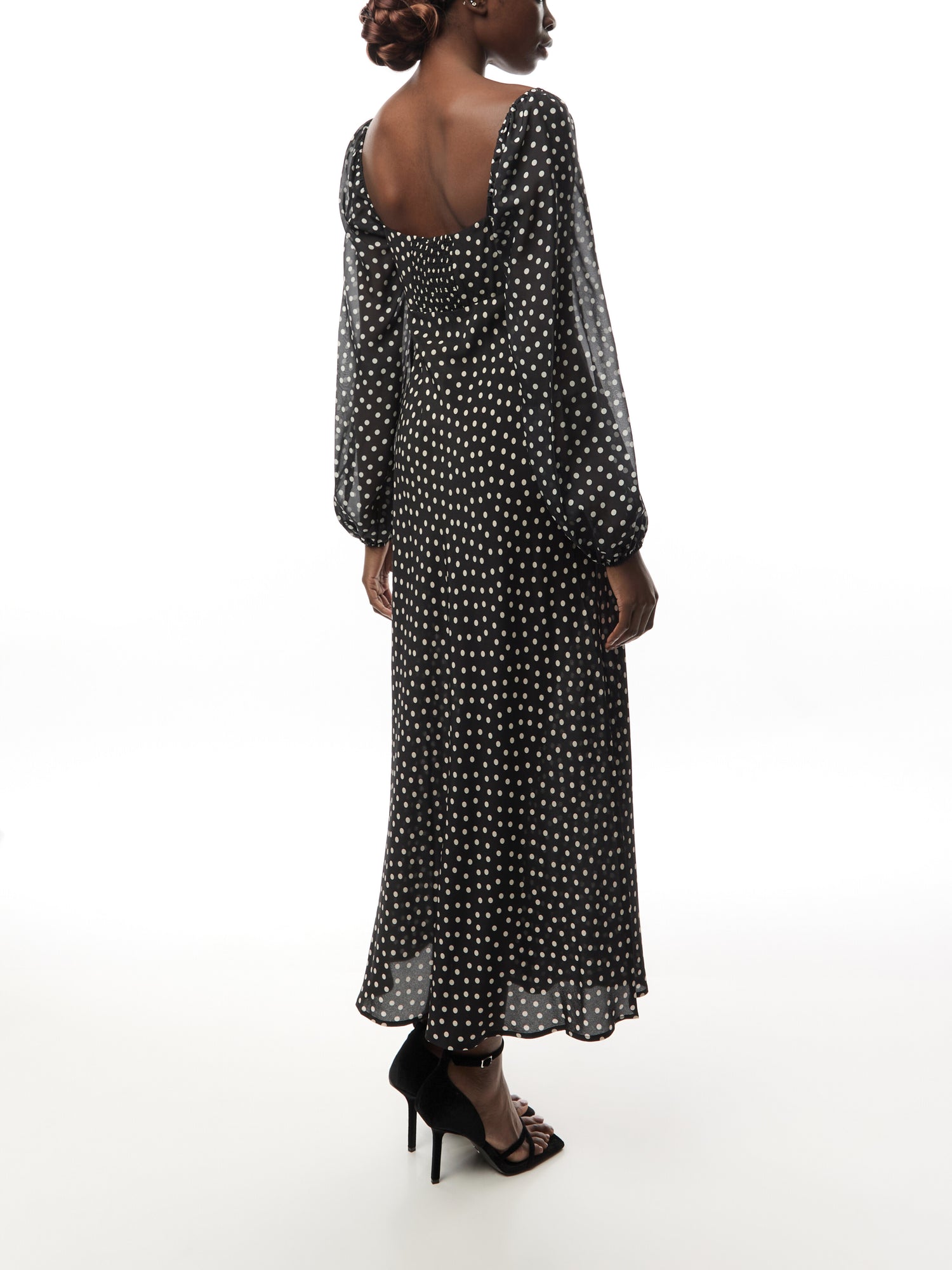 Ivy Polka-dot Pattern Crepe Midi Dress
