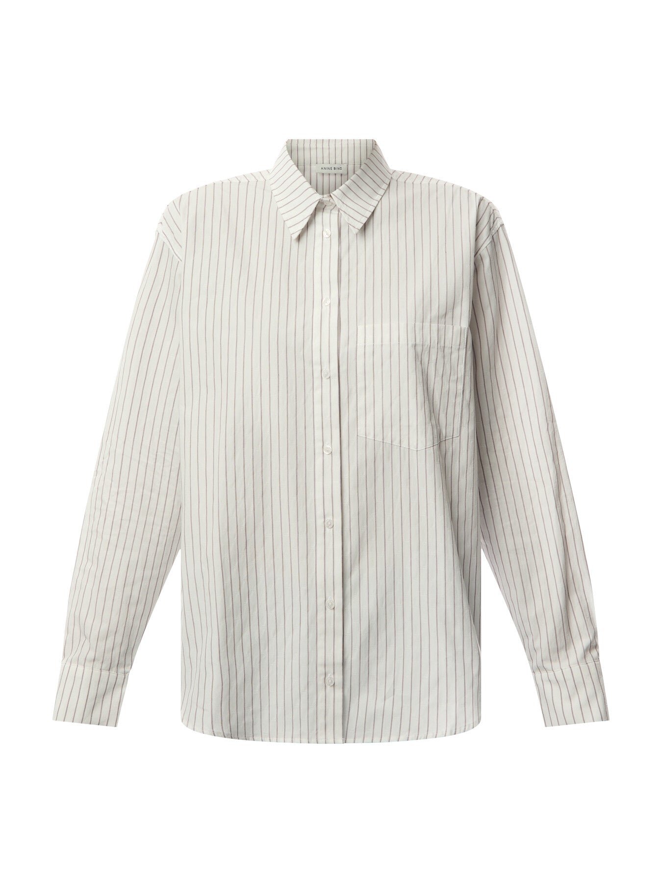 Braxton Shirt - White And Bordeaux Monogram Stripe