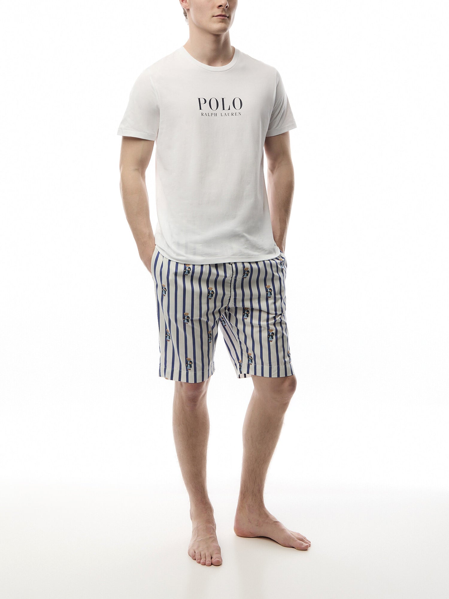 Polo Bear Striped Cotton Pyjama Short