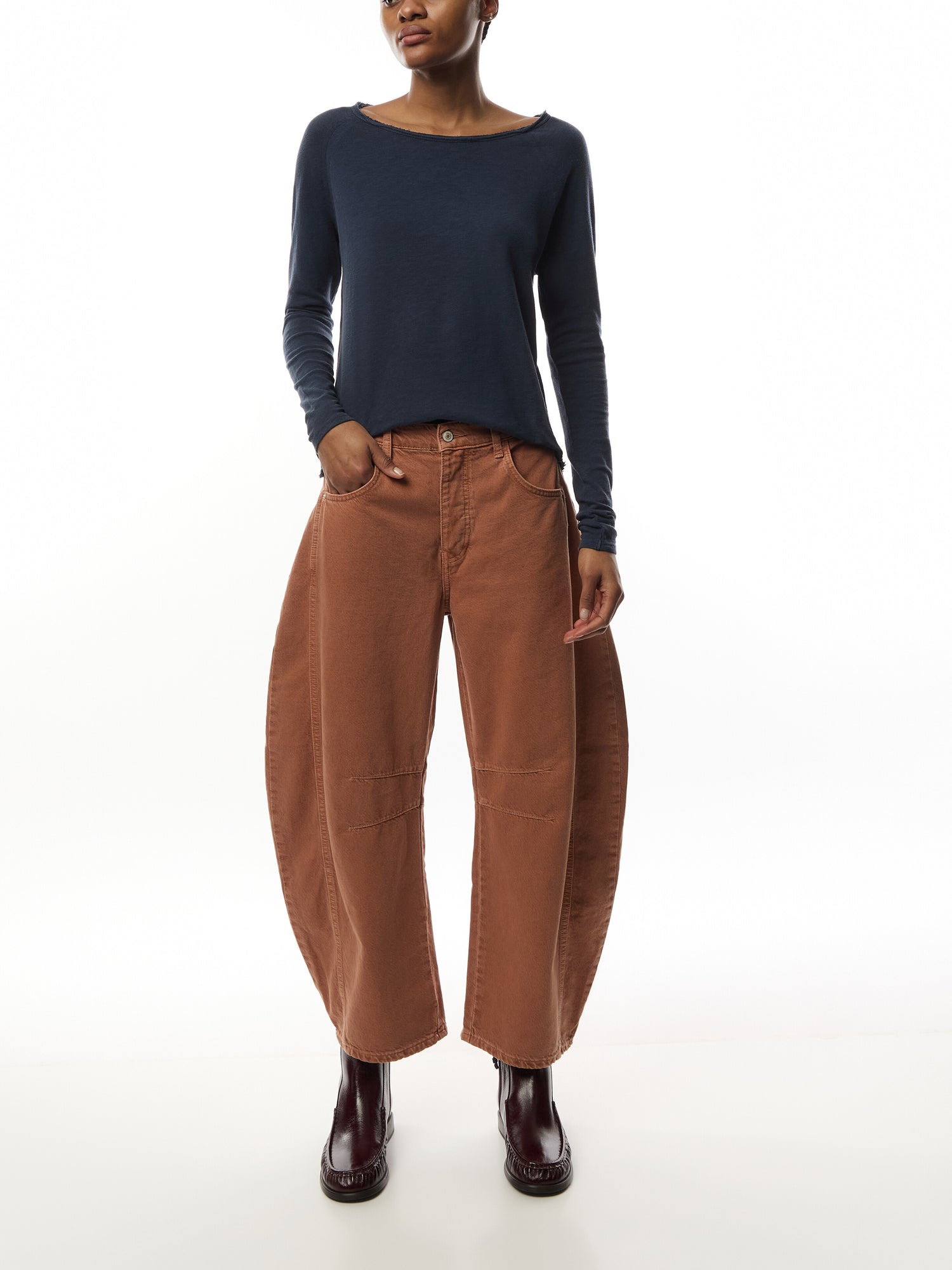 We The Free Good Luck Mid-Rise Barrel Jeans