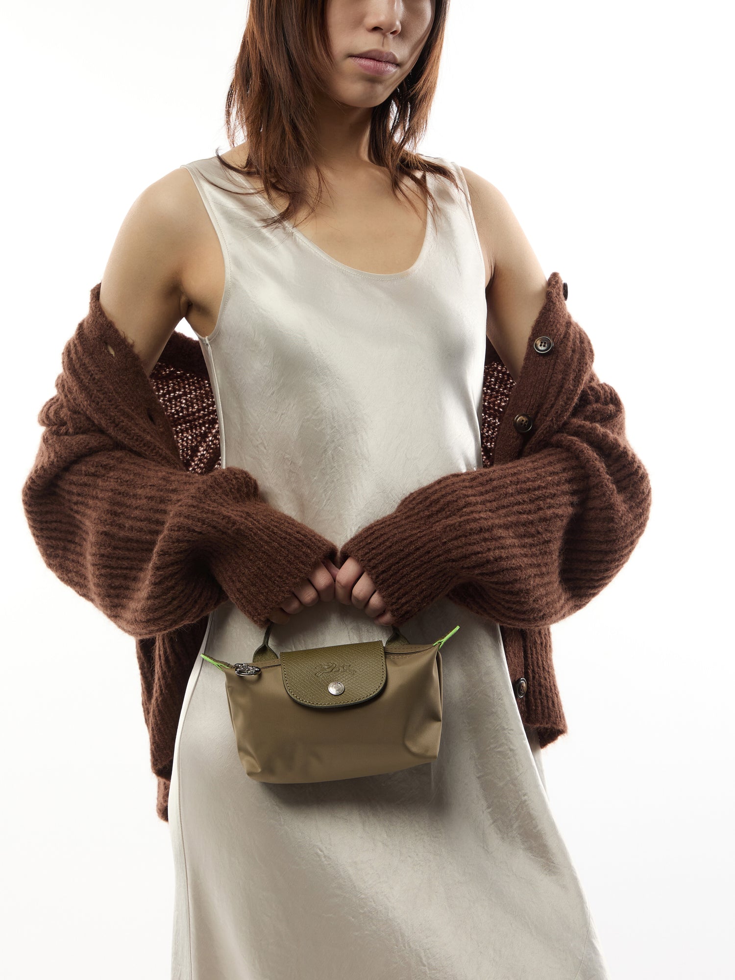 Le Pliage Green Pouch with handle
