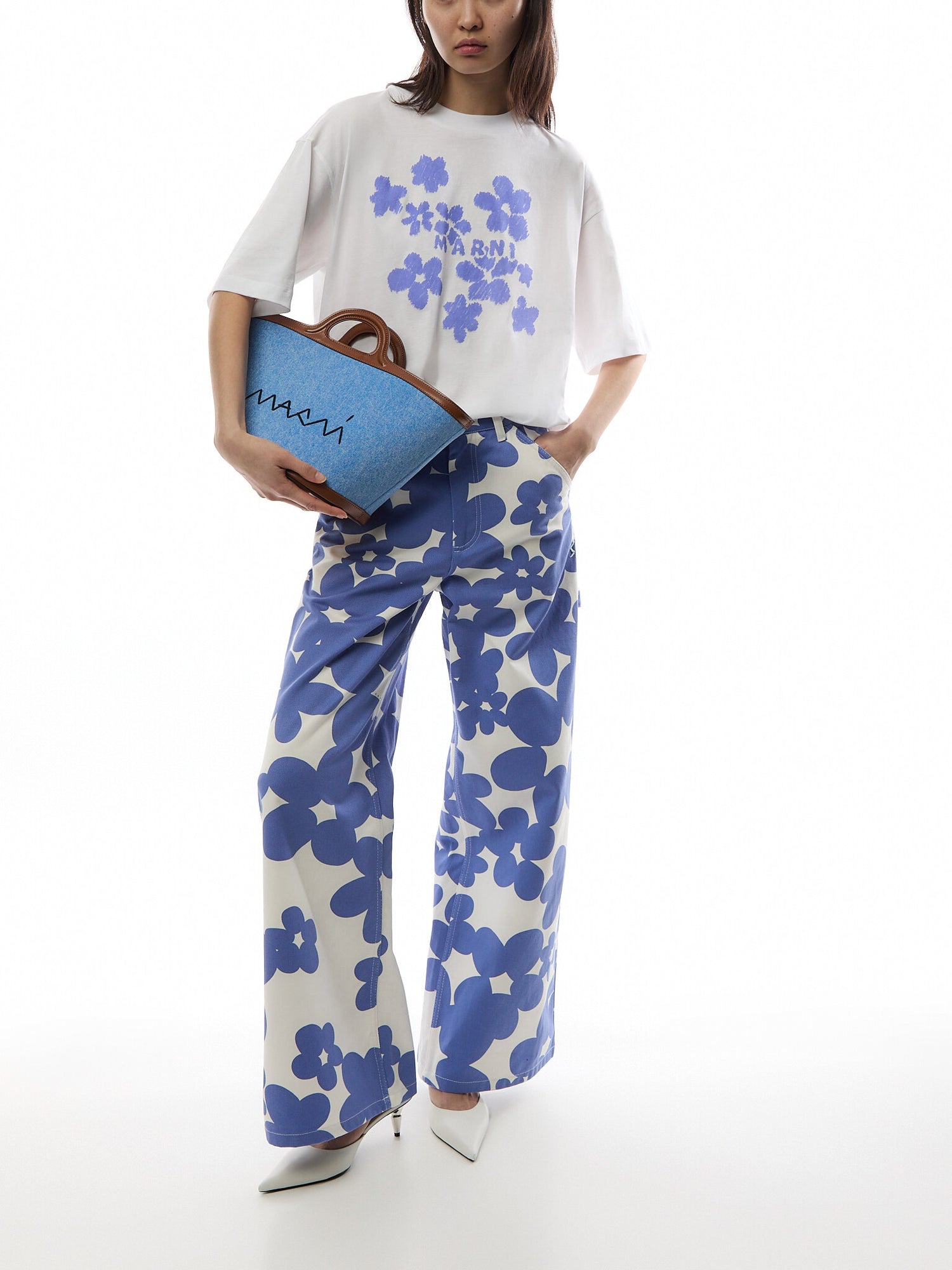 Marni Tee with Logo Floral Print