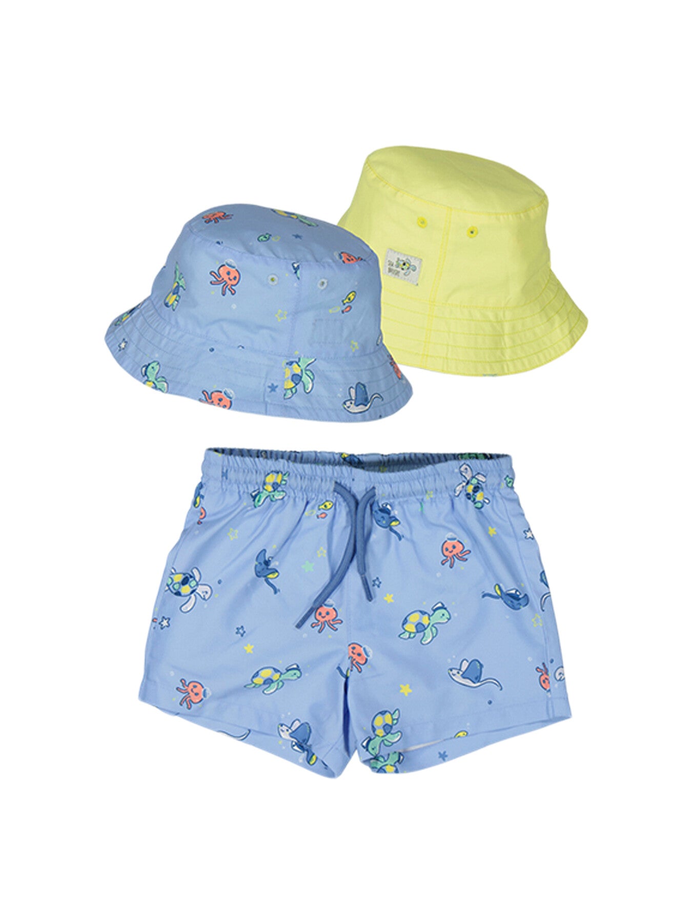 Turtle Swim Shorts with Bucket Hat