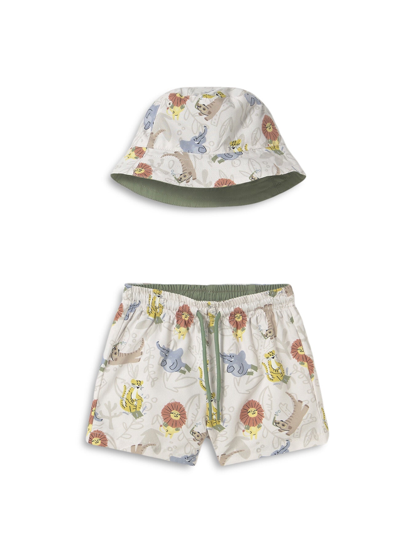 Baby Reversible Swimming Shorts & Sun Hat with Sun Protection