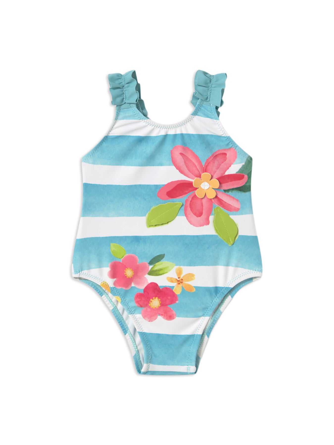 Baby Floral Striped Swimming Costume