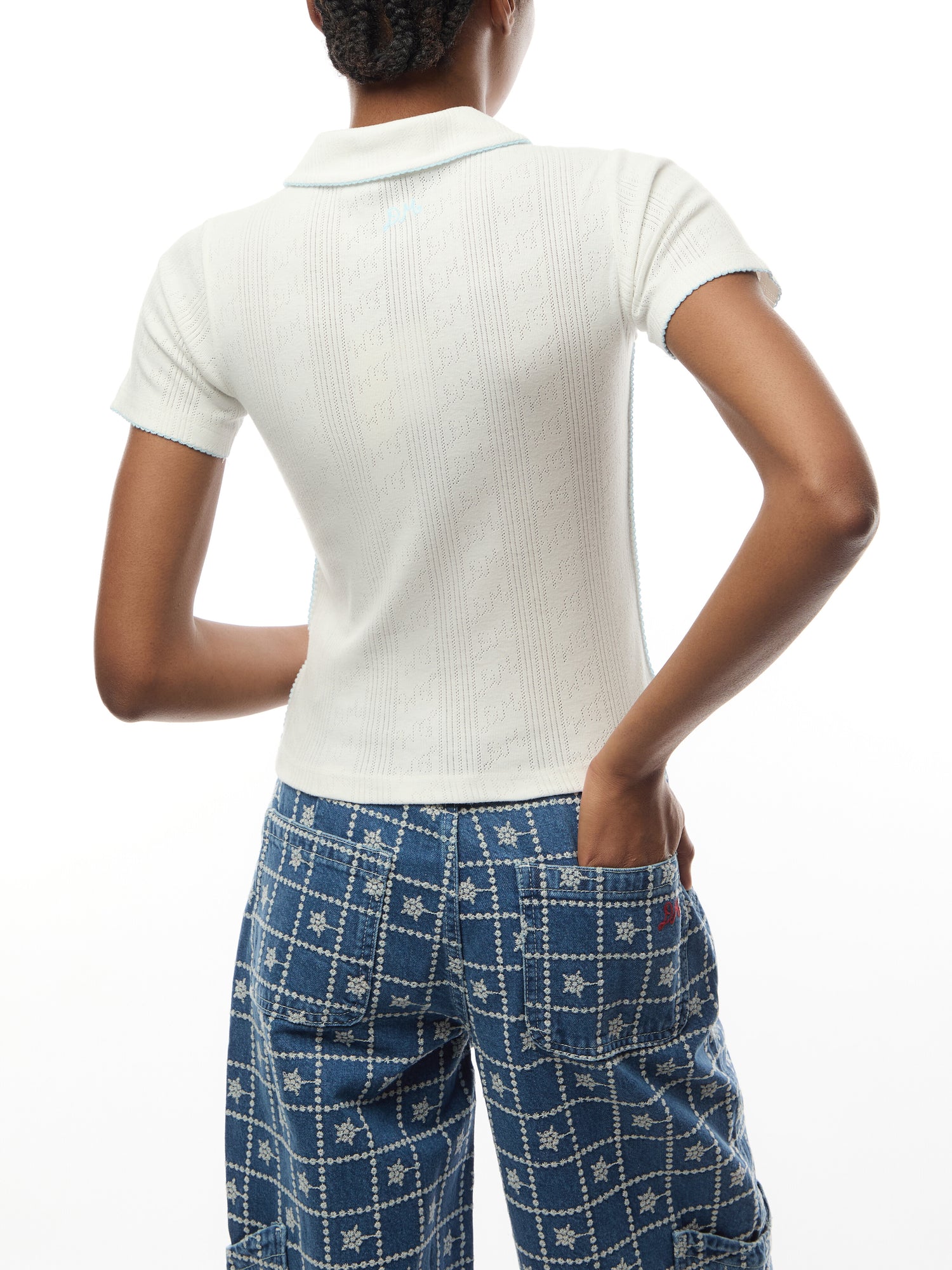 Devon Pointelle Polo Tee