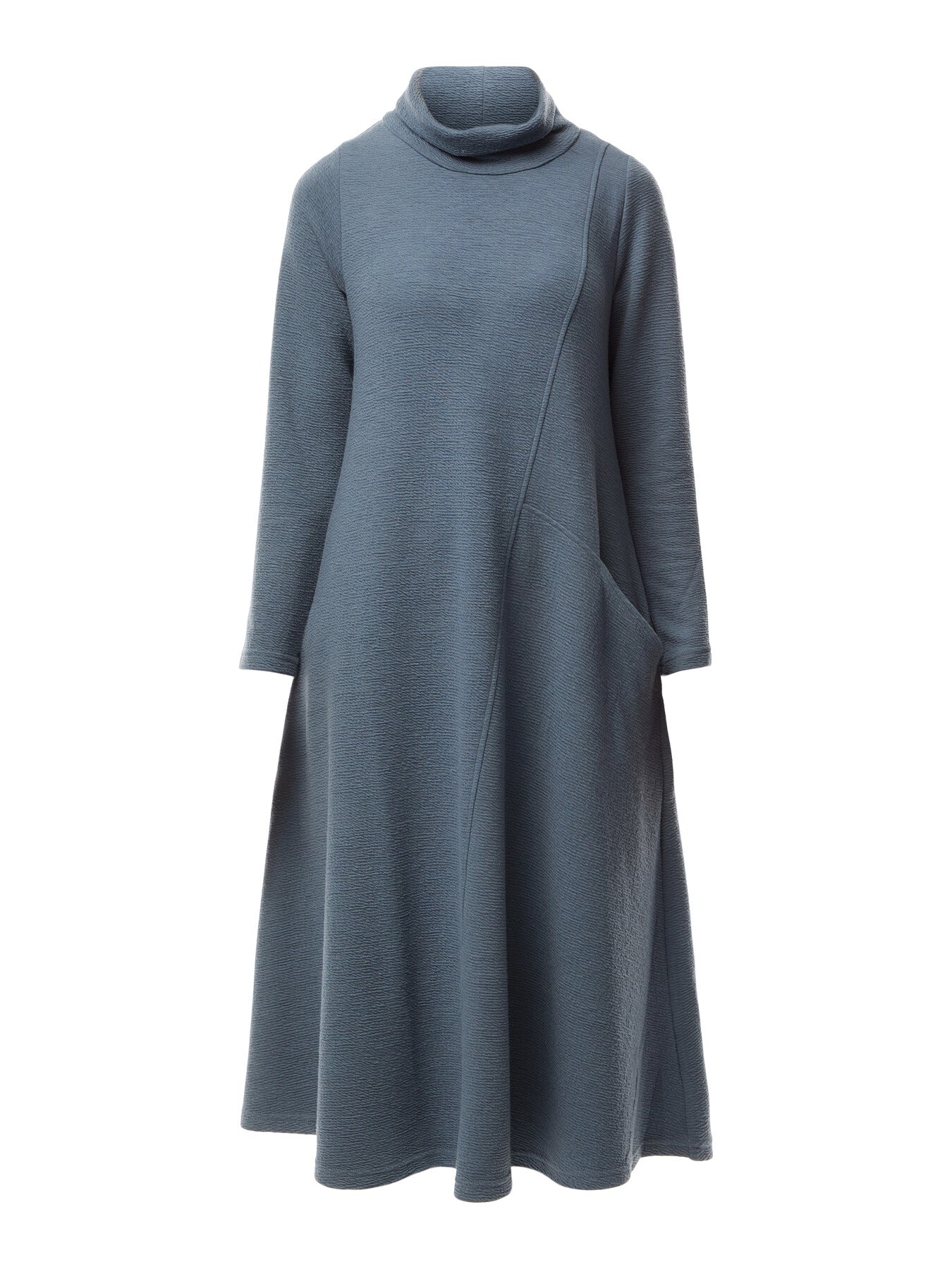 Double Crinkle Cowl Neck Jersey Dress