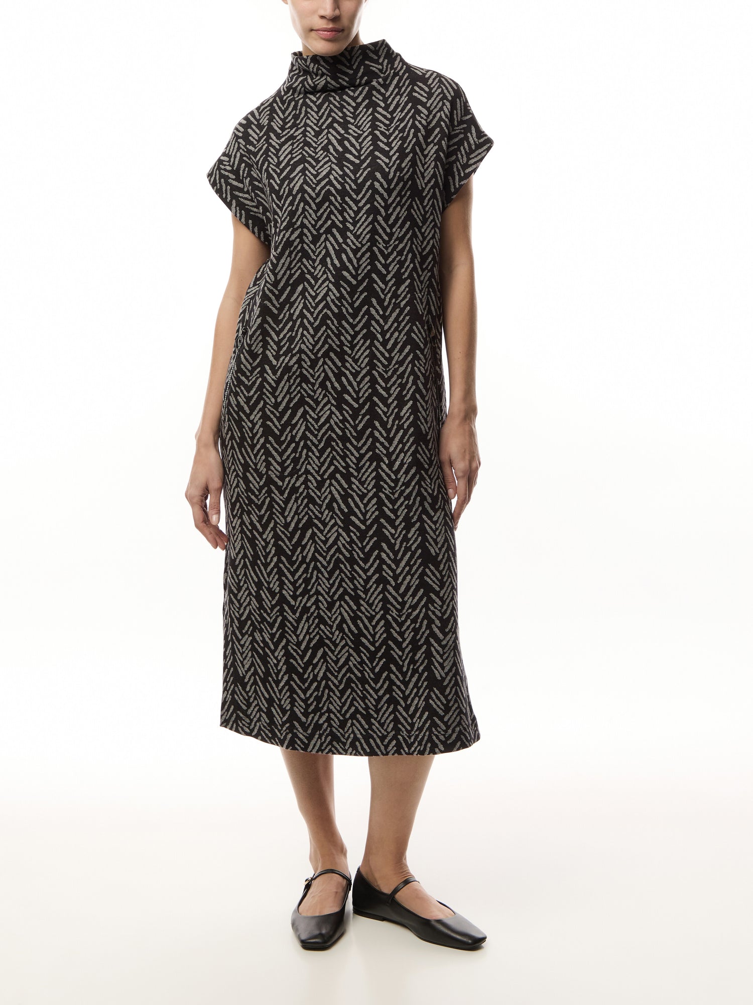 Herringbone Jersey Jacquard Dress