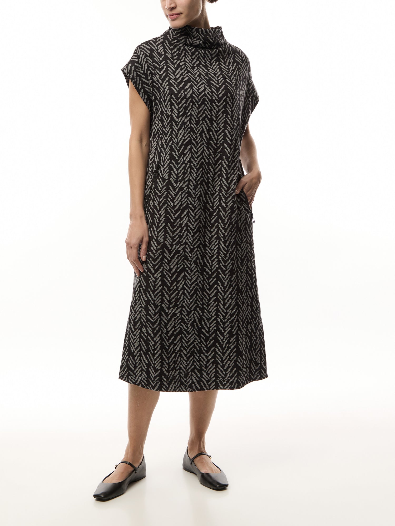 Herringbone Jersey Jacquard Dress
