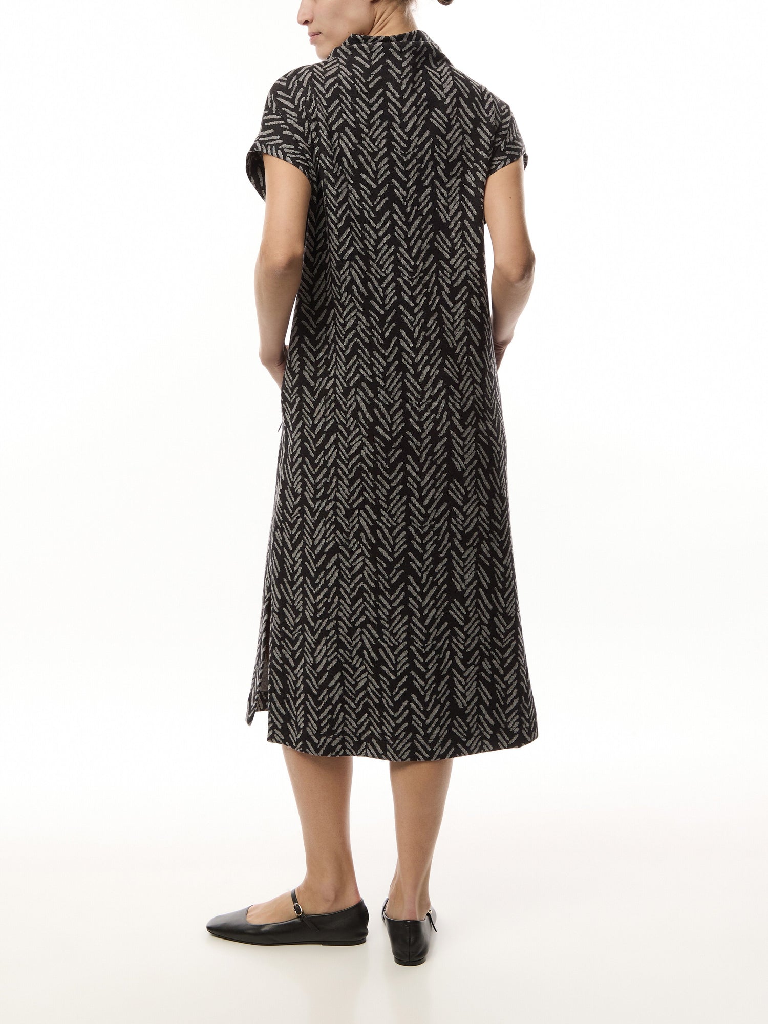 Herringbone Jersey Jacquard Dress