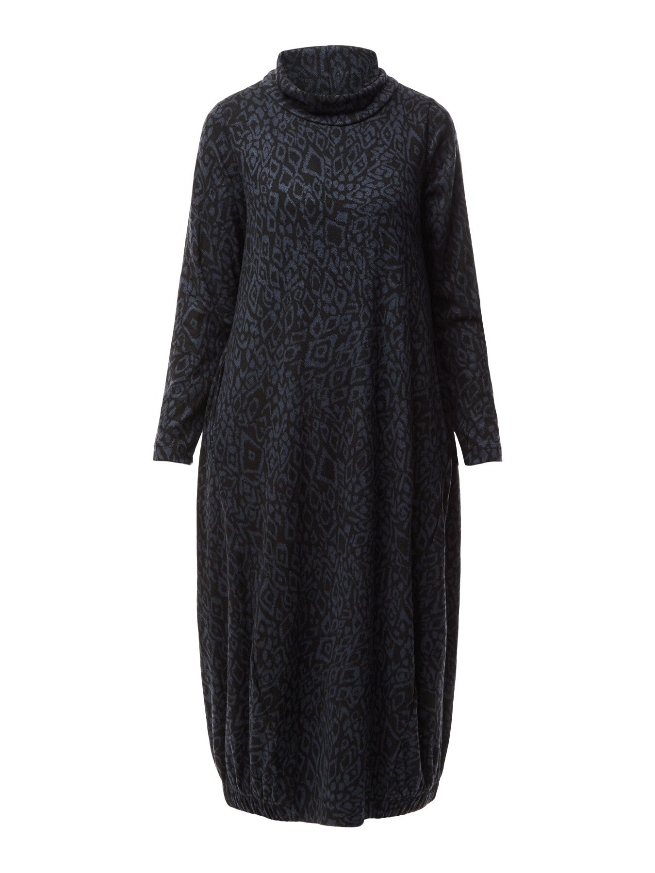 Textured Allover Ikat Jersey Drawstring Dress