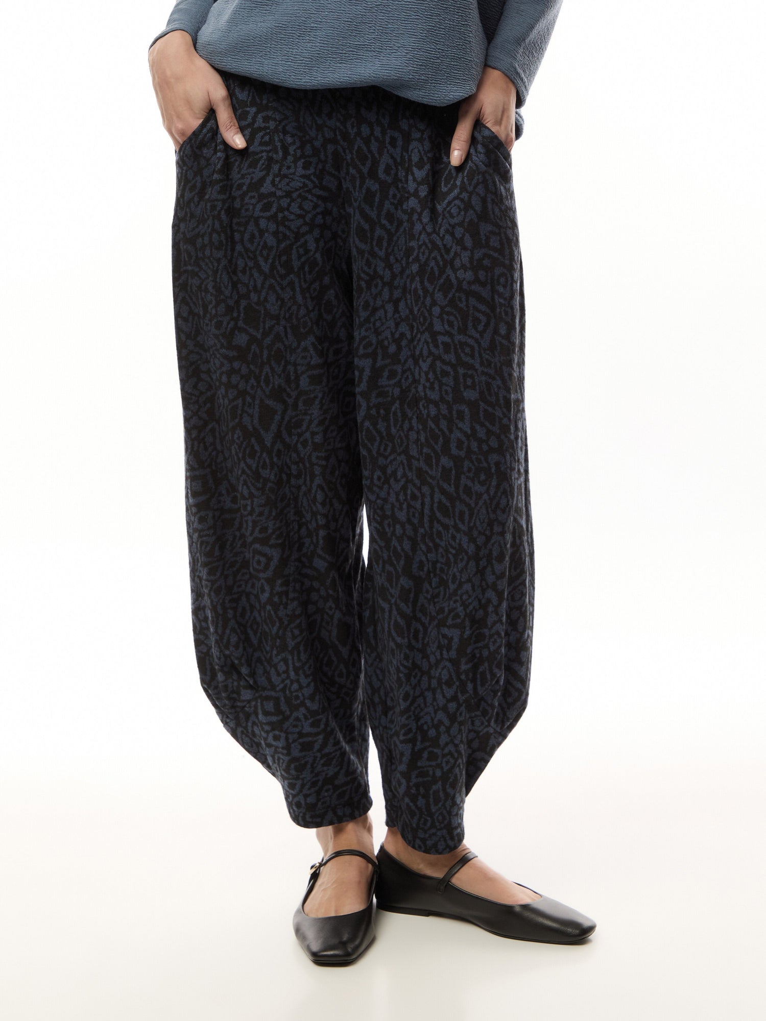Textured Allover Ikat Jersey Bubble Trouser