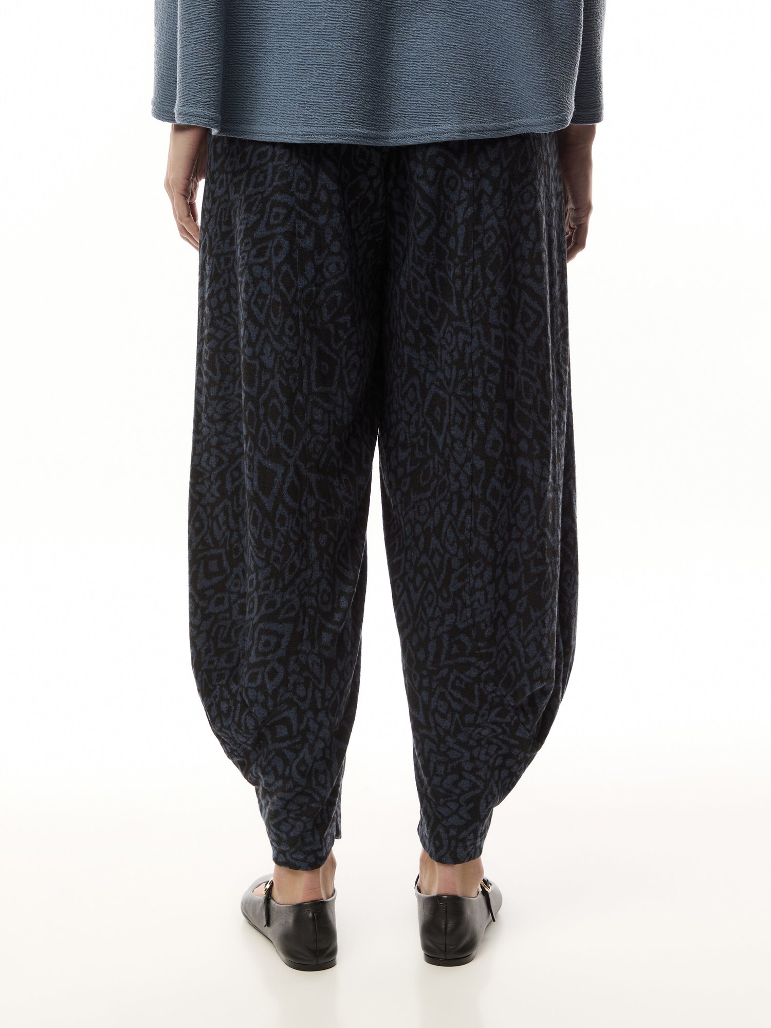 Textured Allover Ikat Jersey Bubble Trouser