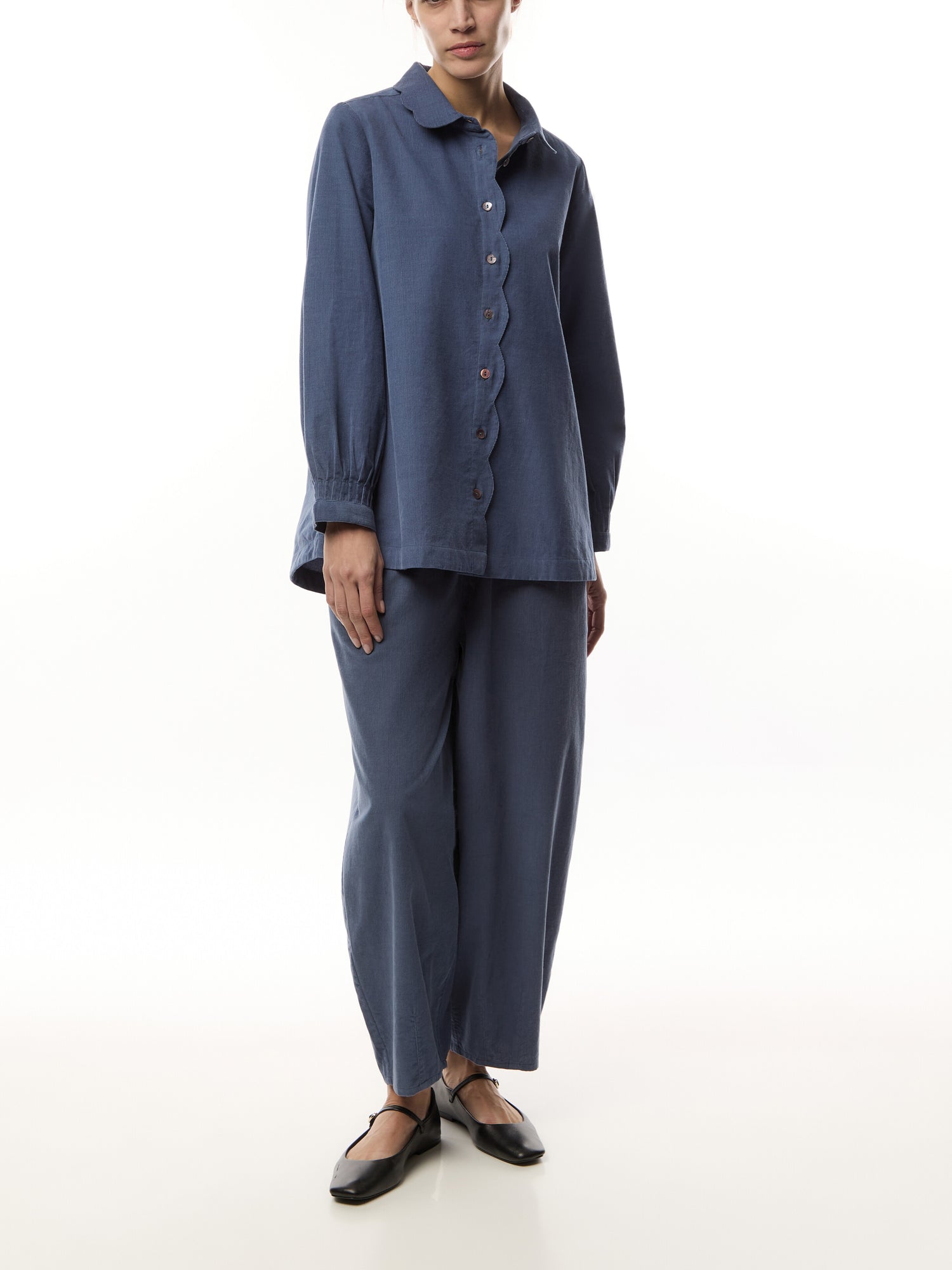 Pin Cord Scallop Shirt