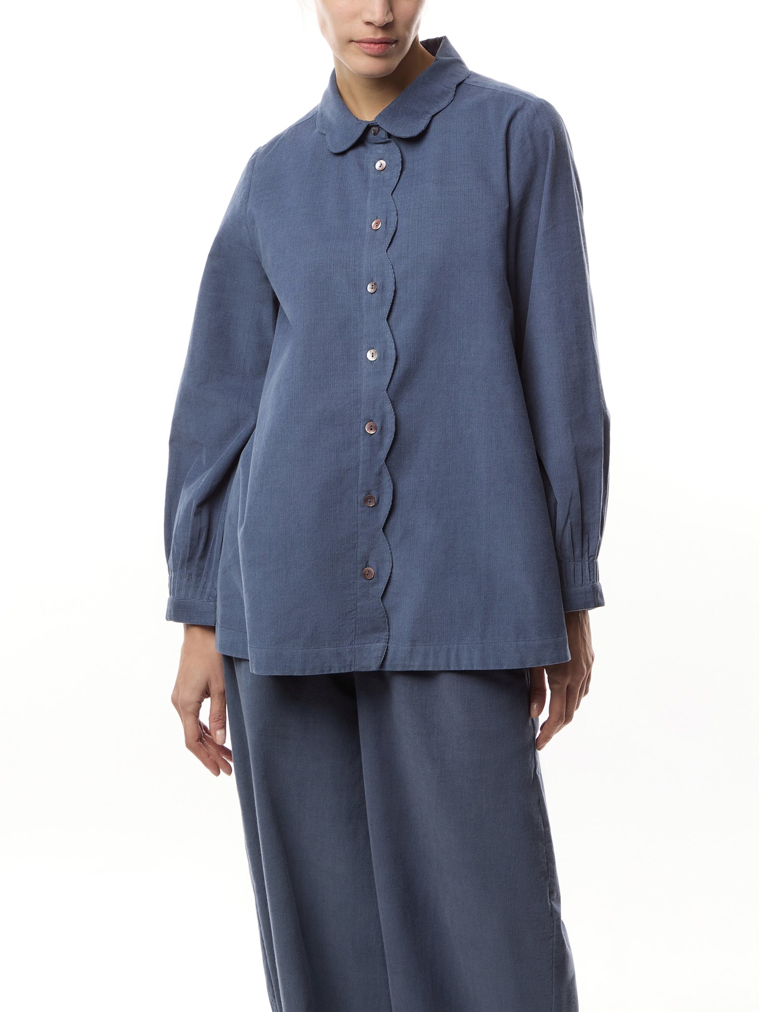 Pin Cord Scallop Shirt