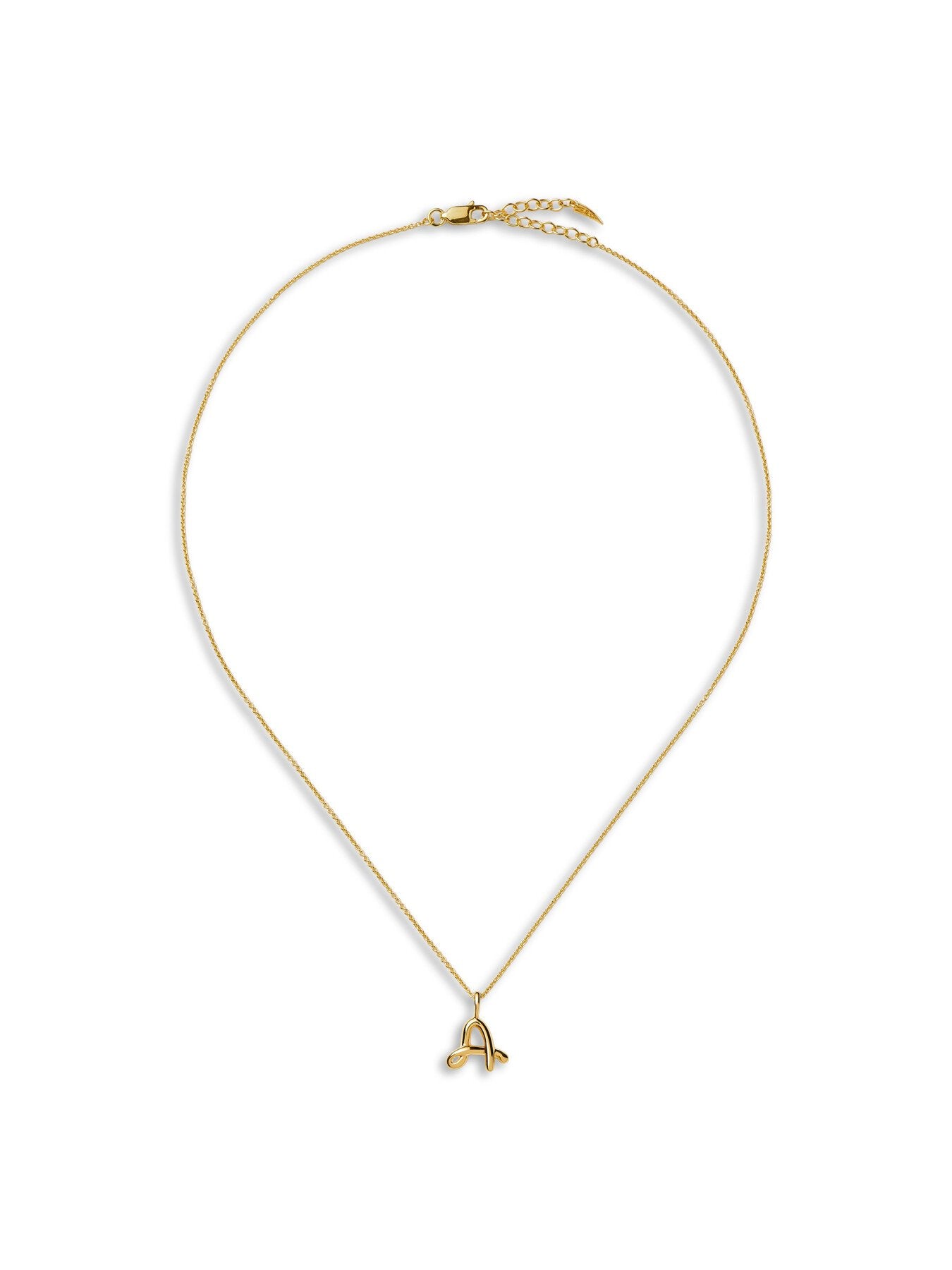 Curly Molten Mini Initial A Pendant Necklace