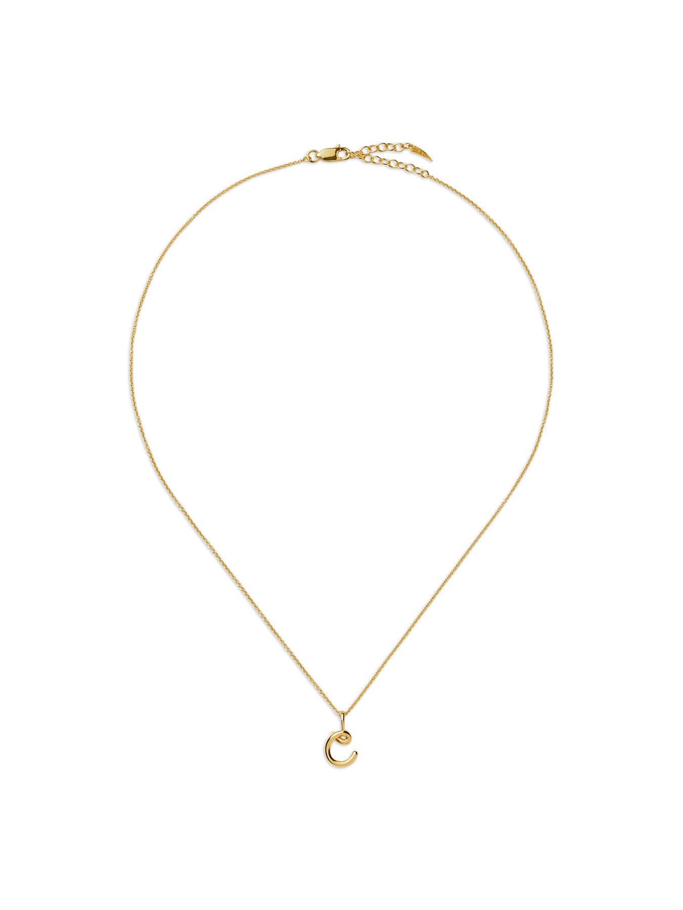 Curly Molten Mini Initial C Pendant Necklace