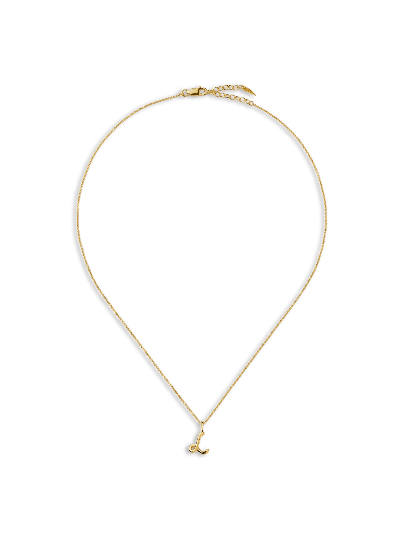 Curly Molten Mini Initial L Pendant Necklace