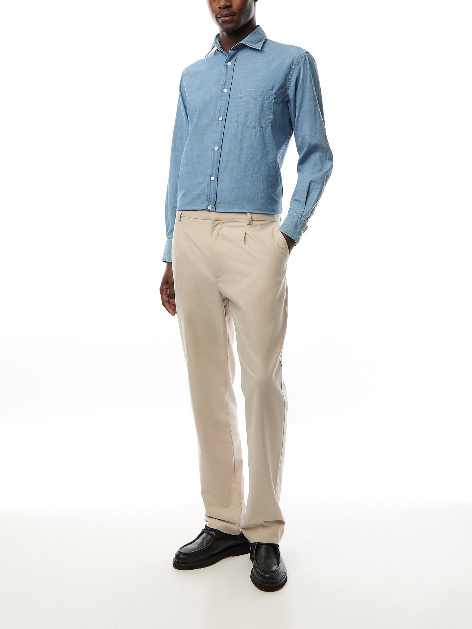 Indigo Summer Chambray Paul Men Woven Shirt