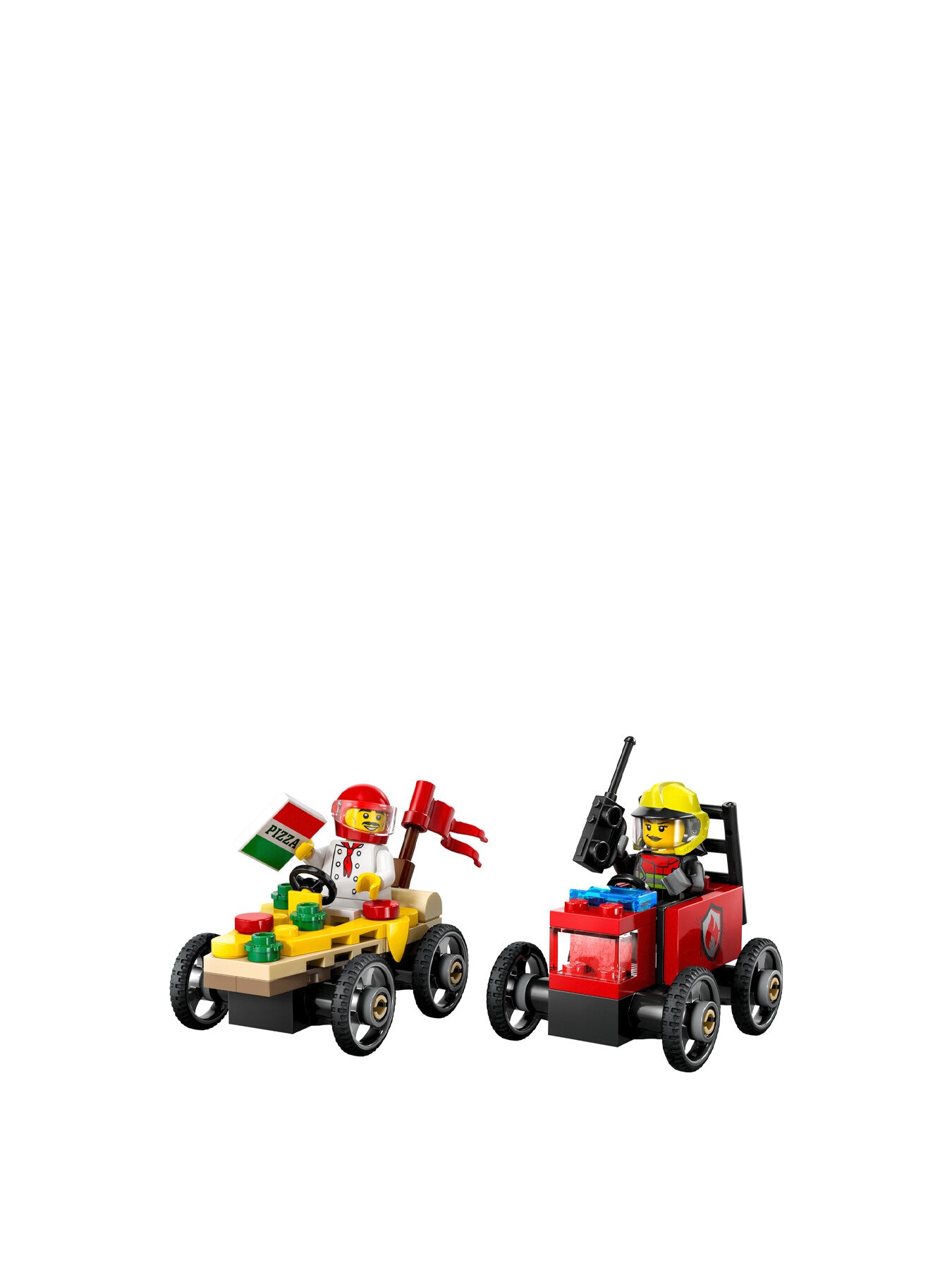 Pizza vs Fire Truck Race Car Pack 60458