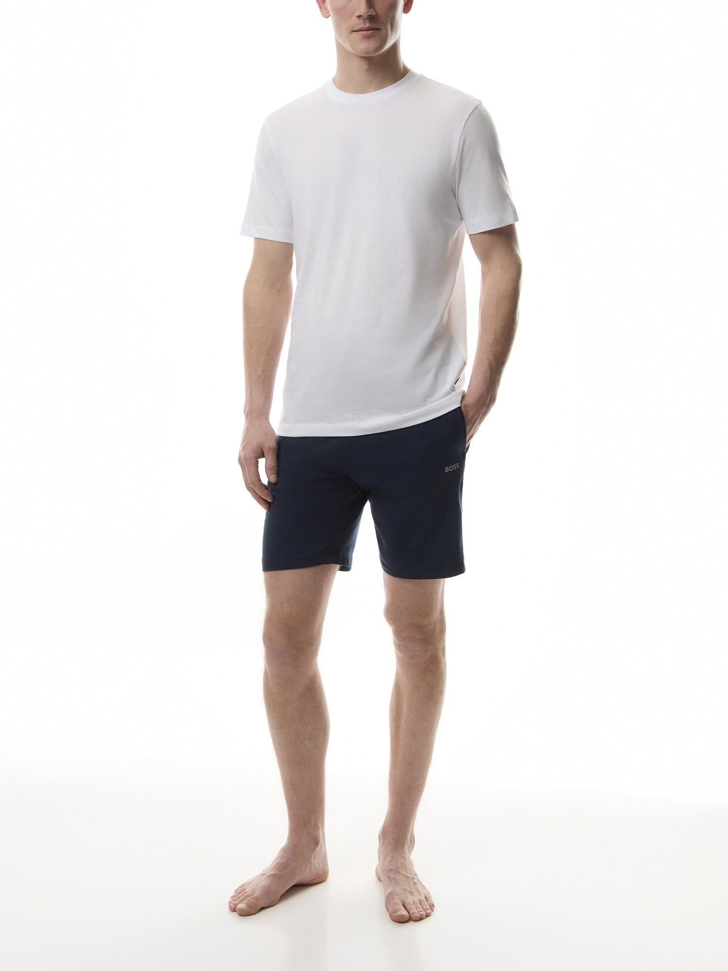 Embroidered Logo Stretch Cotton Shorts