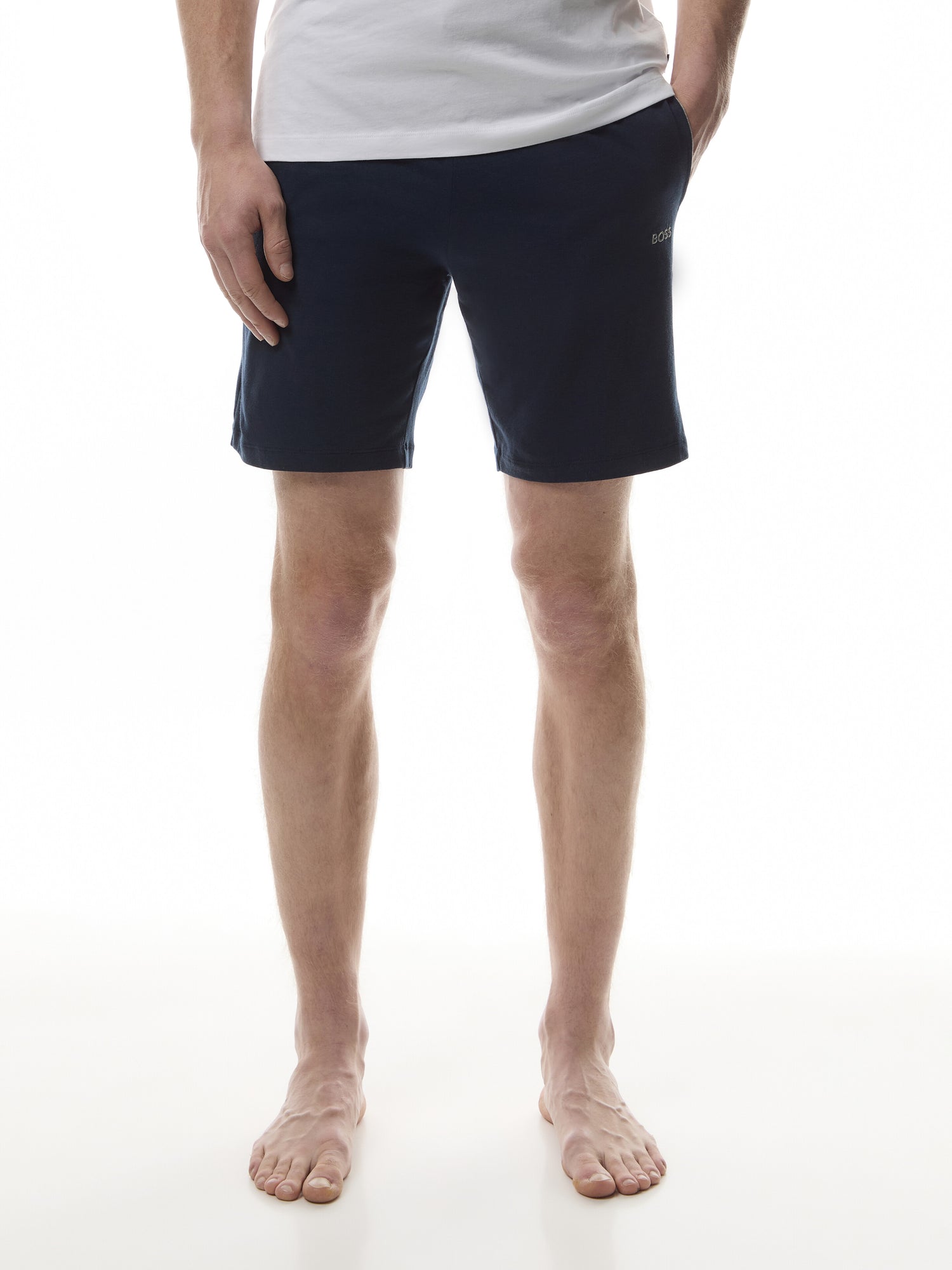 Embroidered Logo Stretch Cotton Shorts