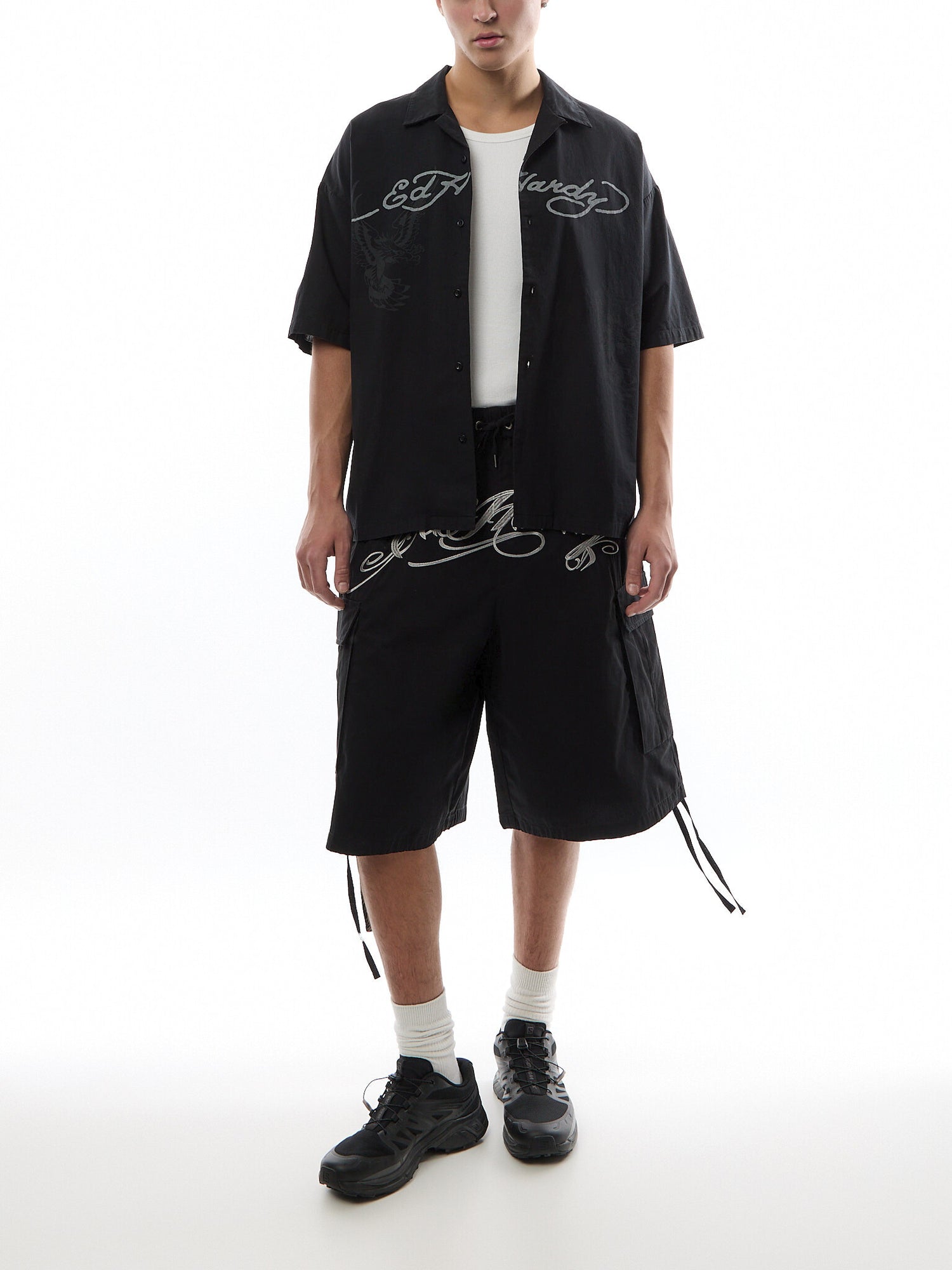Death Before Glory Mono Printed Camp Shirt