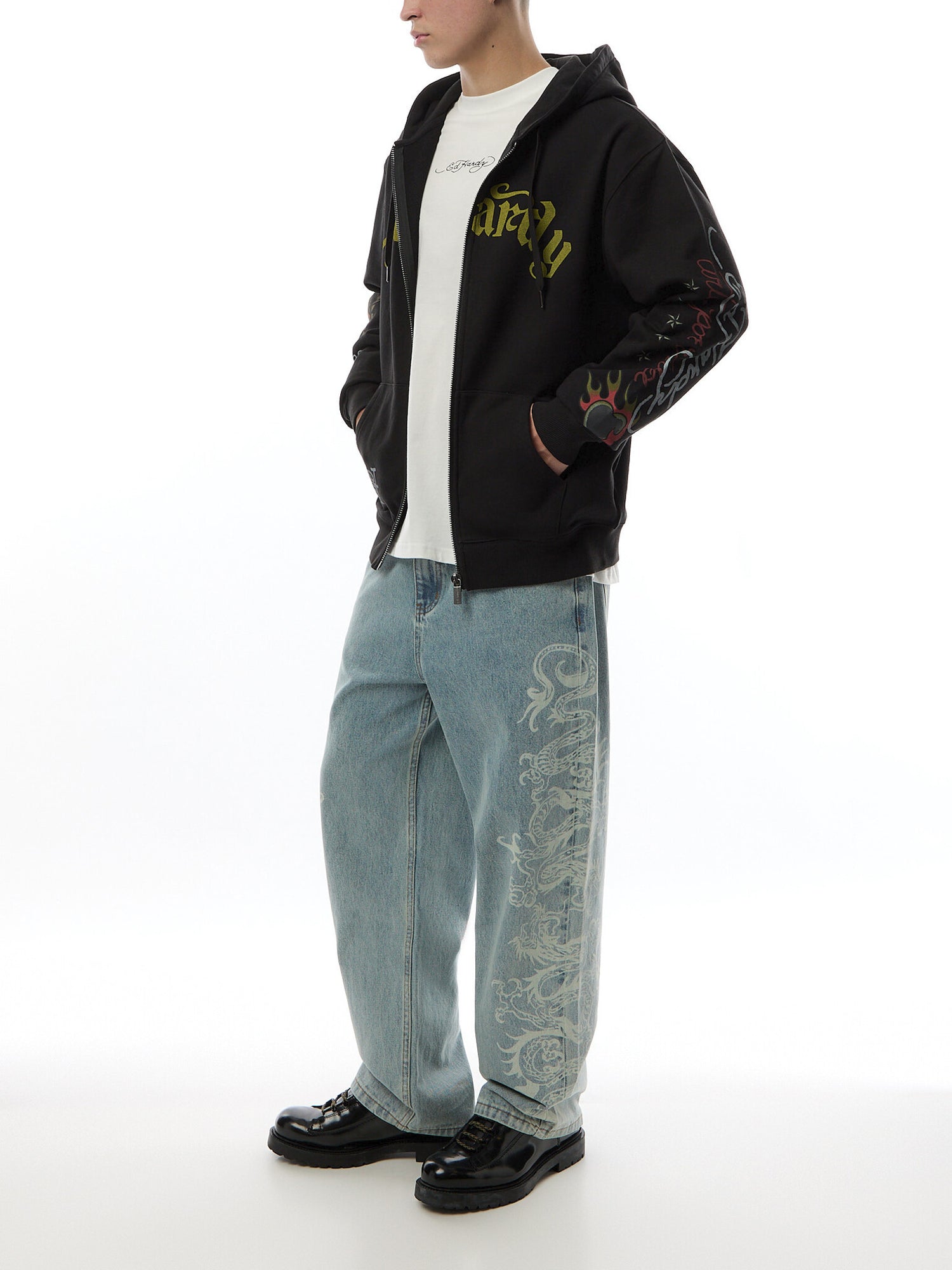Skull Out Of Hell Zip Thru Hoodie