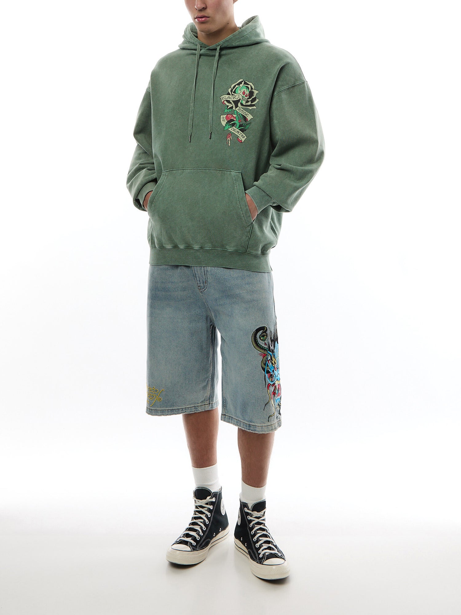 Don Wolf Eagle Panther Diamante Hoodie
