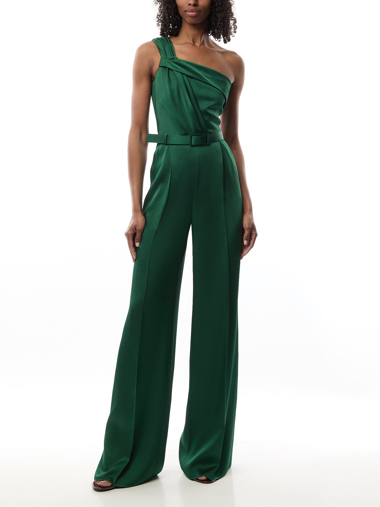 Gioire One Shoulder Jumpsuit Green