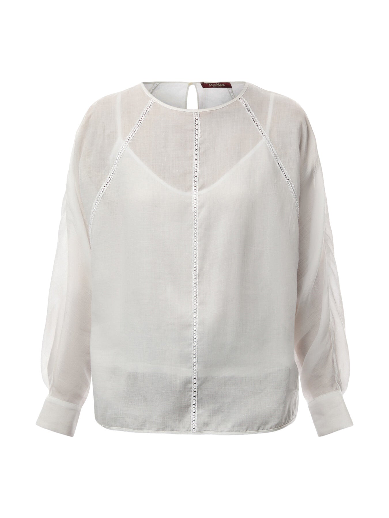 Edile Ramie Long Sleeve Top With Cami White