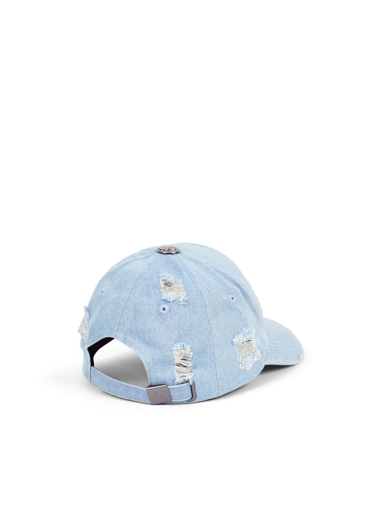 DENIM EMBOSSED SKULL 5 PANEL CAP