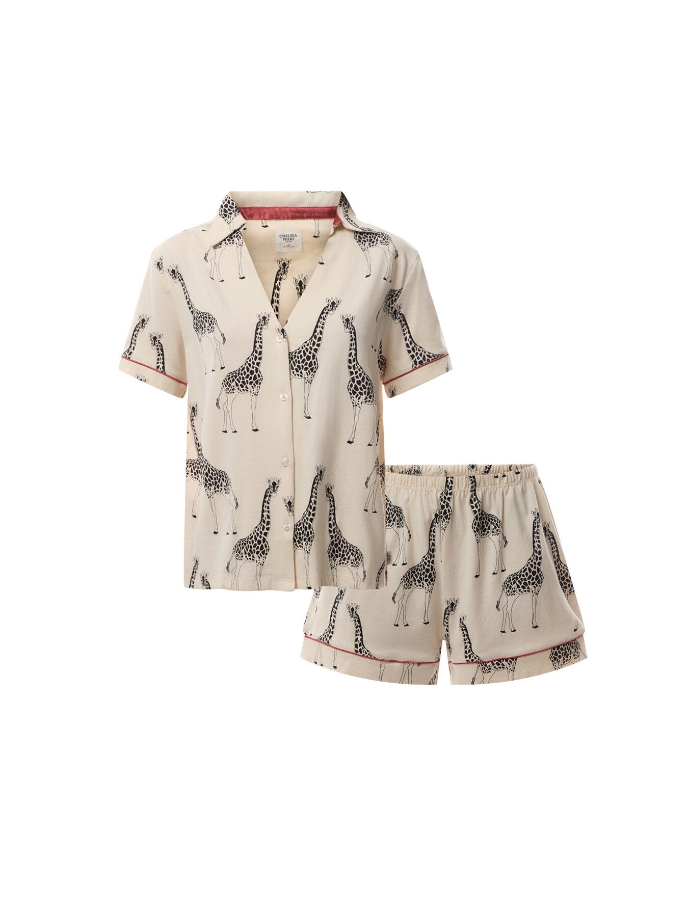 Giraffe Cotton Button Up Short Pyjama Set