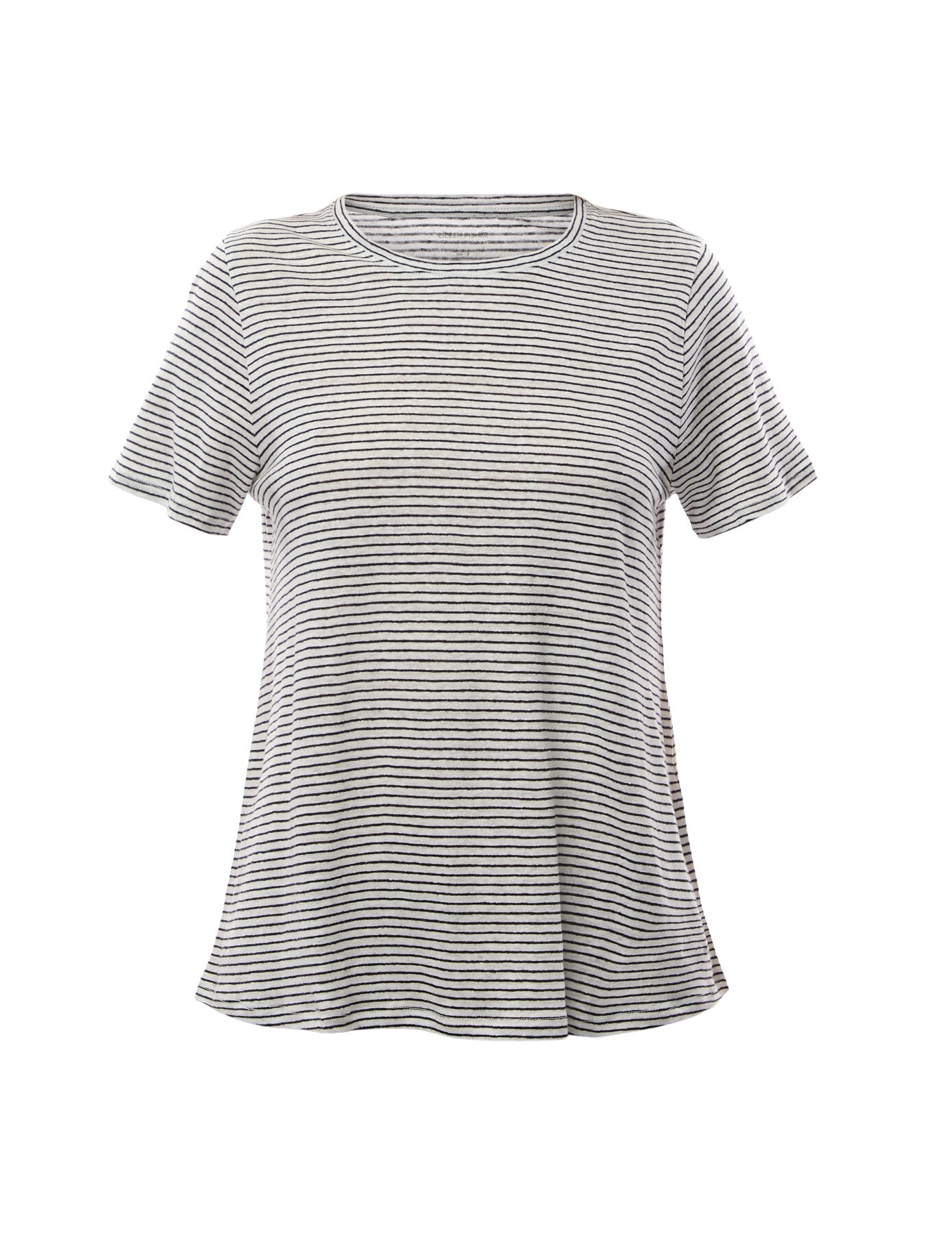 Striped Organic Linen Jersey Crew Neck Tee