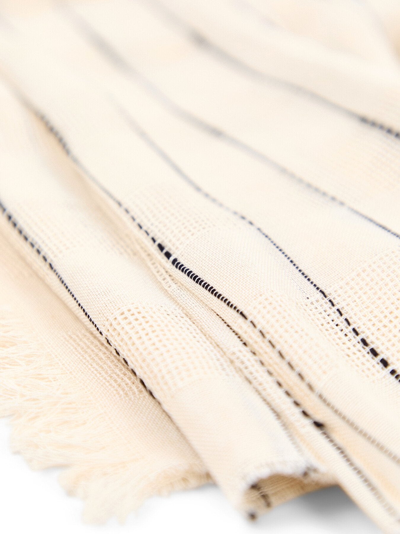 Striped Organic Cotton Mesh Scarf