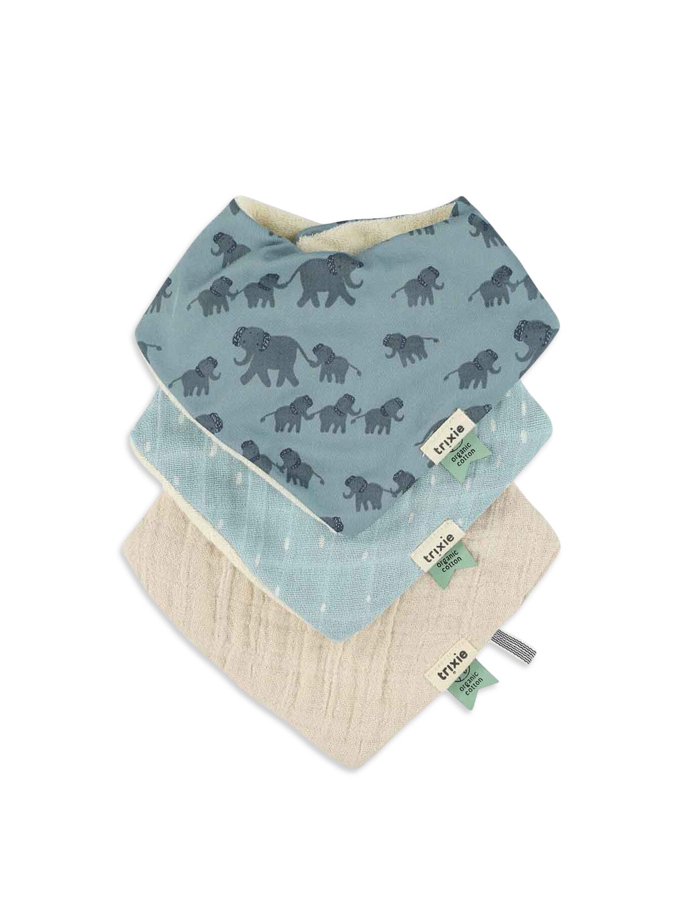 Bandana bib 3-pack mix - Enchanting Elephant