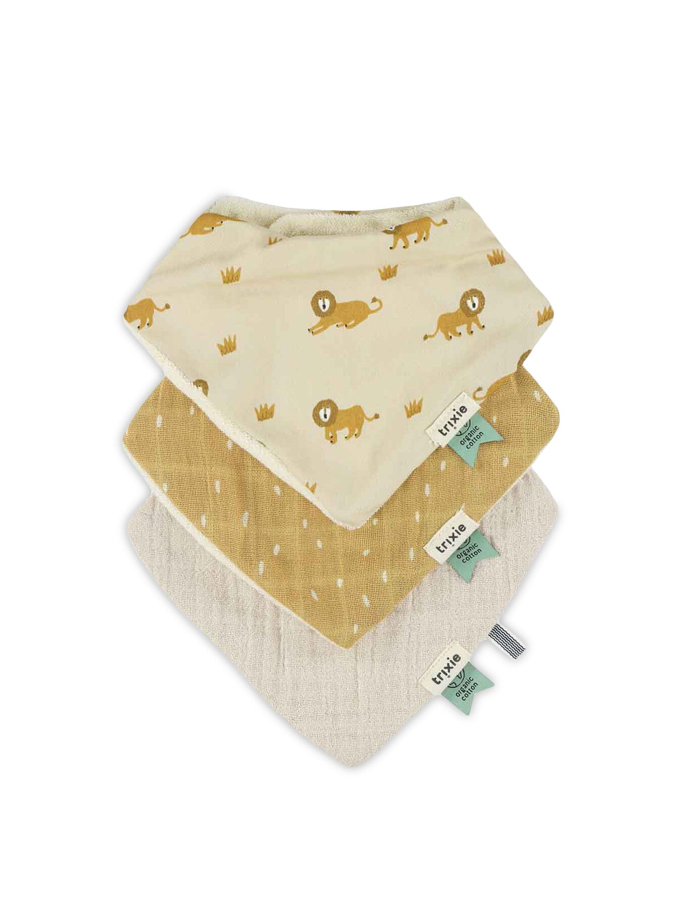 Bandana bib 3-pack mix - Lively Lion